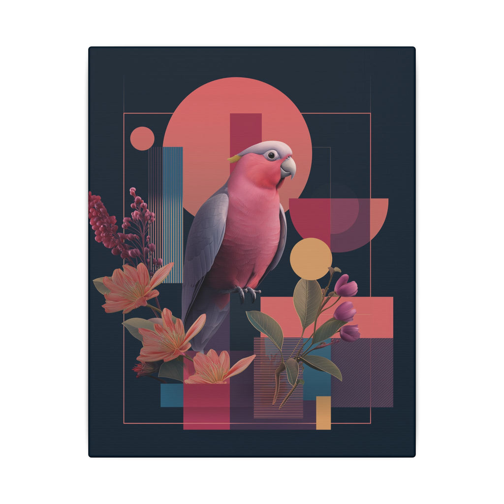 Geometric Parrot Symphony: Digital Neo-Retro Illustration, Abstract Avian Design   |    Custom Orders Available
