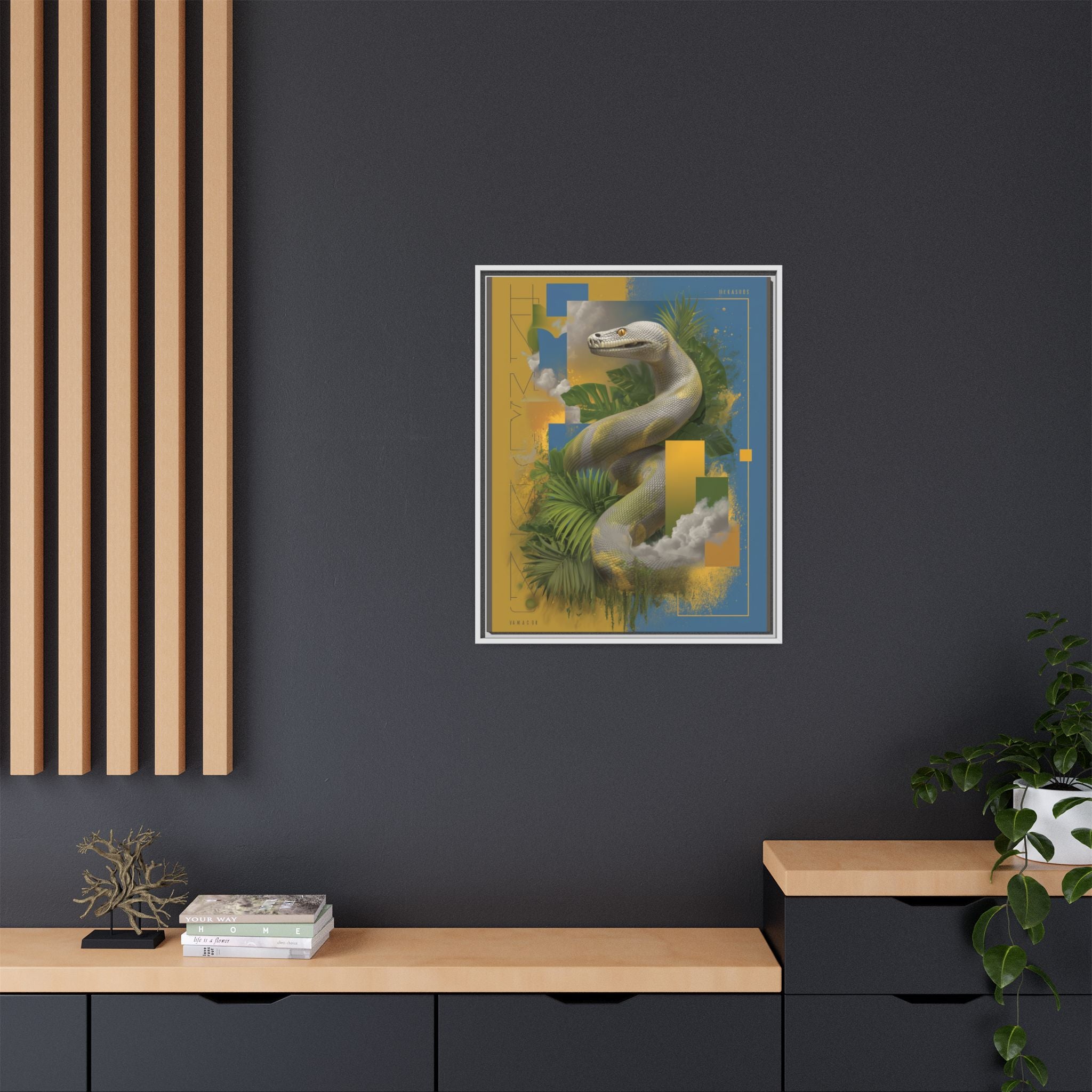 Serpent of Surreal Geometries: Tropical Hyperrealism, Digital Snake Illustration   |    Custom Orders Available