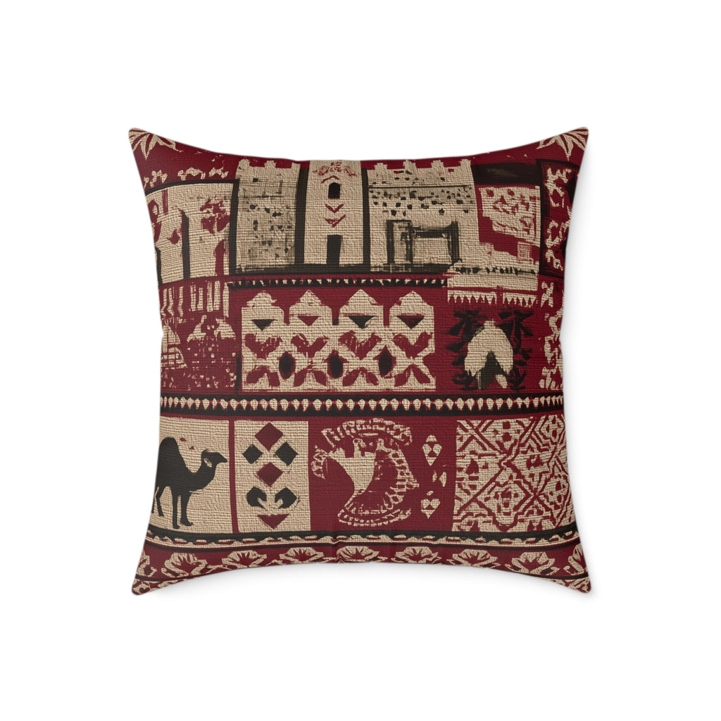 Moroccan Cozy Decorative Pillow, Rustic Home Decor, Holiday Accent Cushion, Gift for Home Warmth, Christmas & Winter Themes