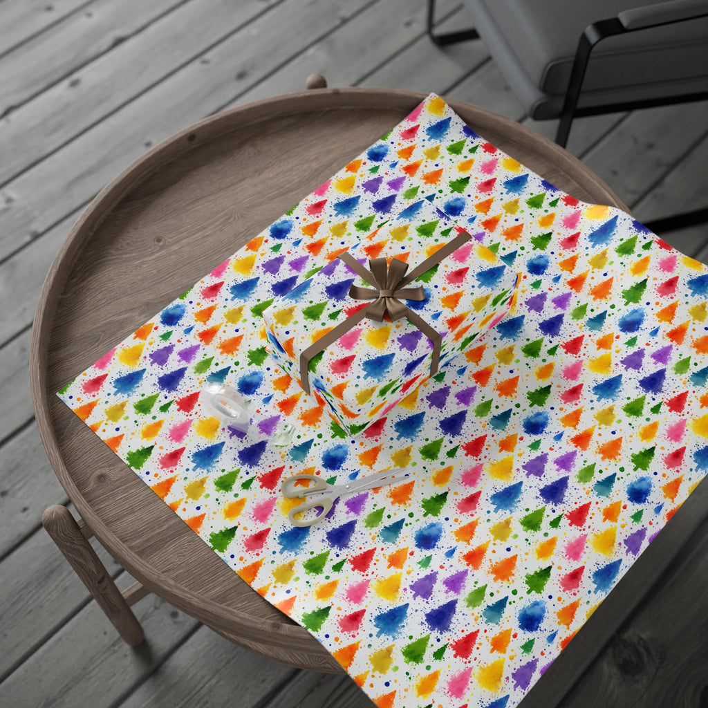 Wrapping Paper Roll — Colorful Paint Splash Gift Wrap for Birthdays & Celebrations