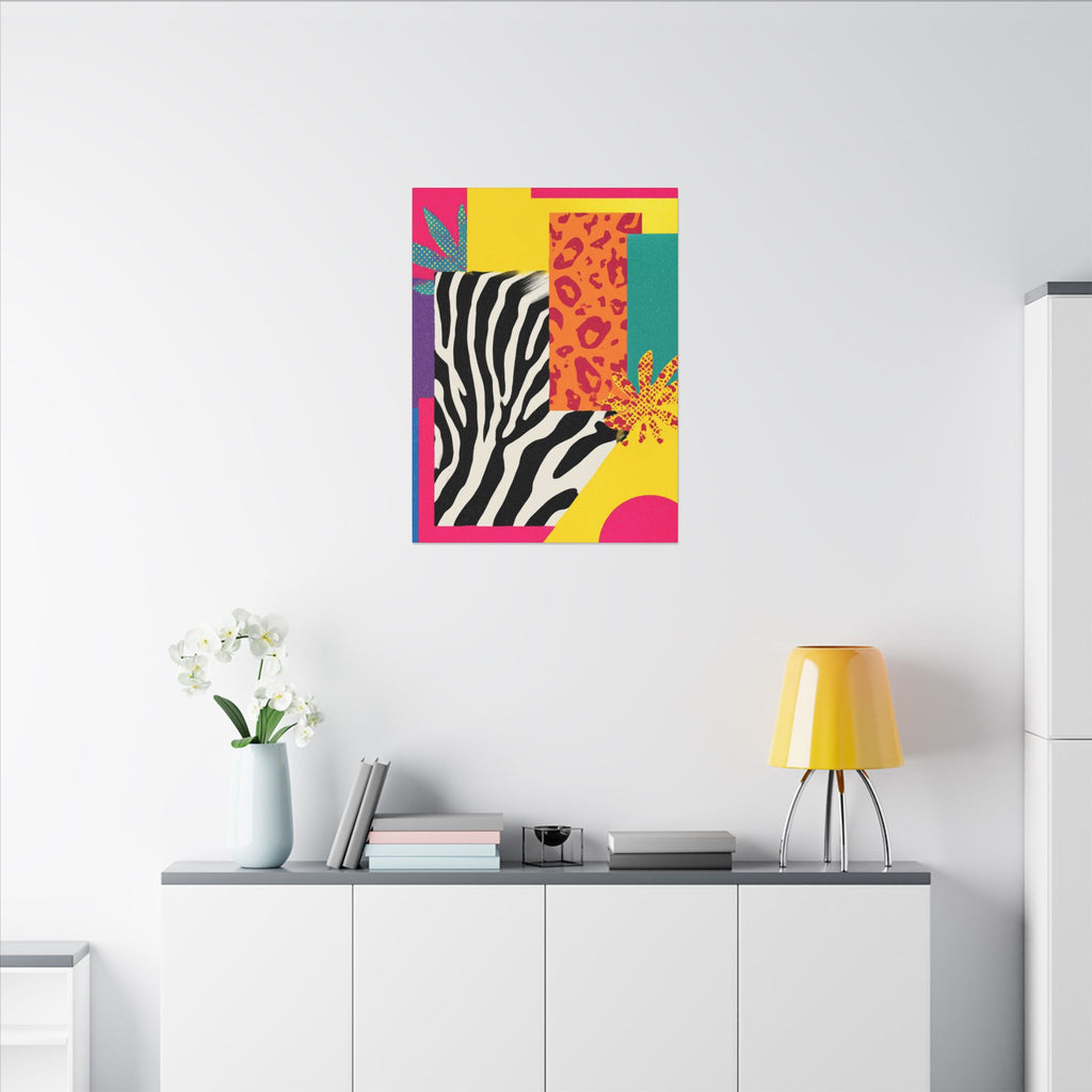 Copy of Pop Geometry: Zebra Leopard Fusion, Geometric Color Block, Modern Abstract Design   |   Custom Orders Accepted