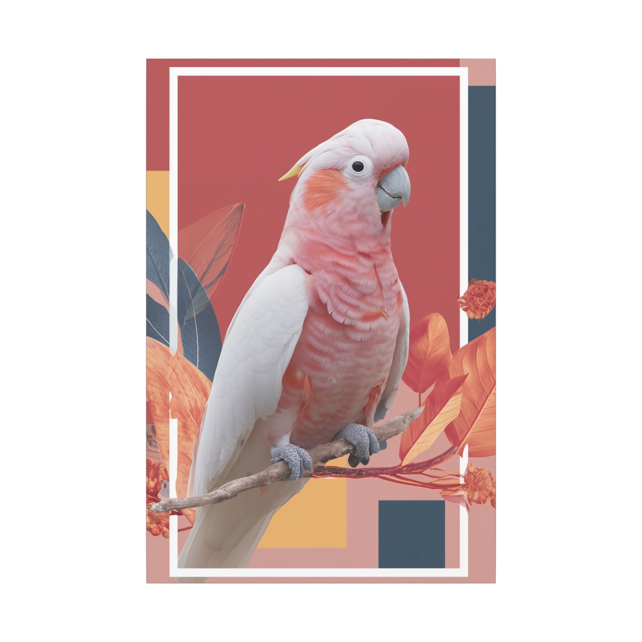 Pink Cockatoo in Geometric Harmony: Australian Wildlife Art, Modern Graphic Design   |    Custom Orders Available