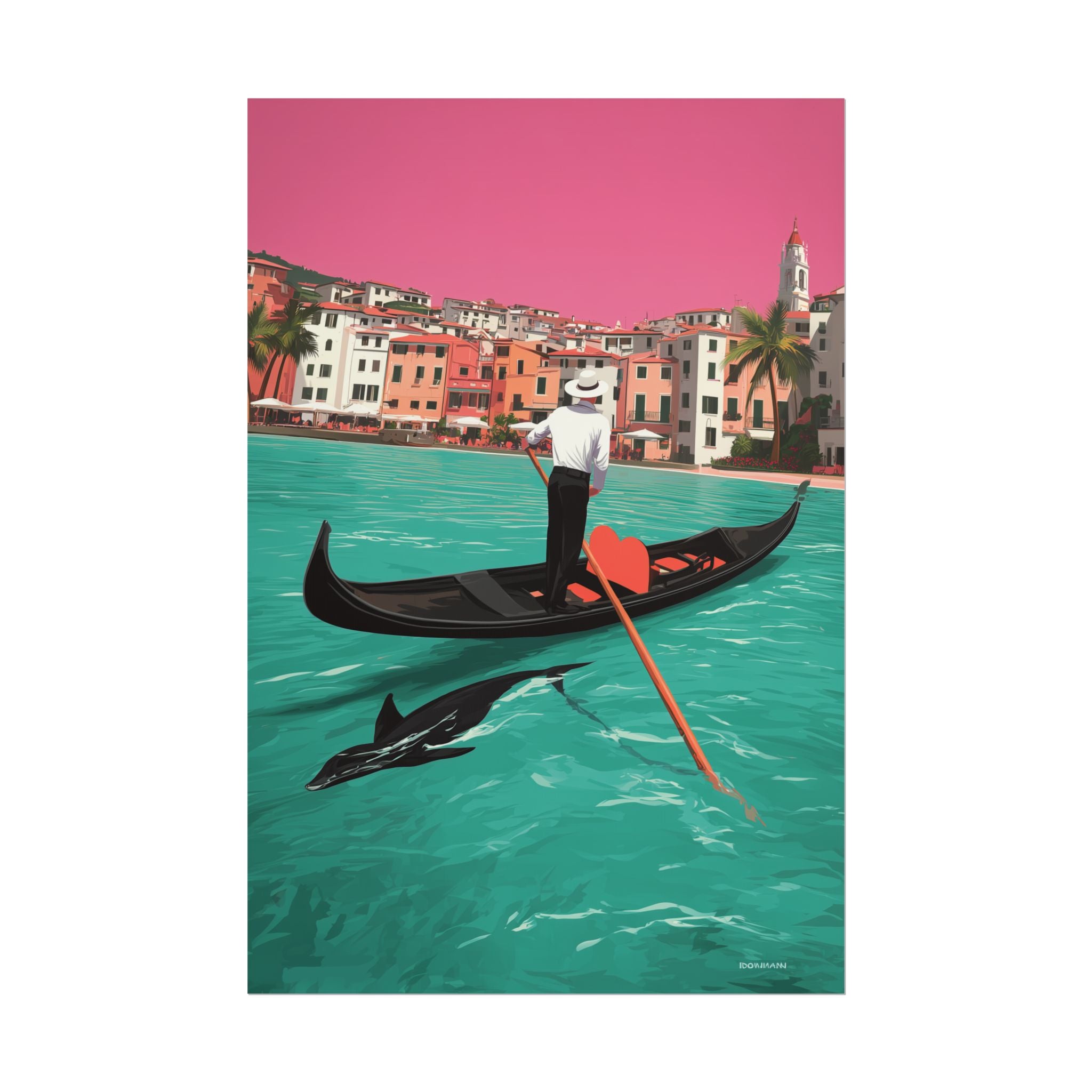 Venice Travel Poster: Mediterranean Dreamscape, Vintage Travel Poster Illustration   |    Custom Orders Available