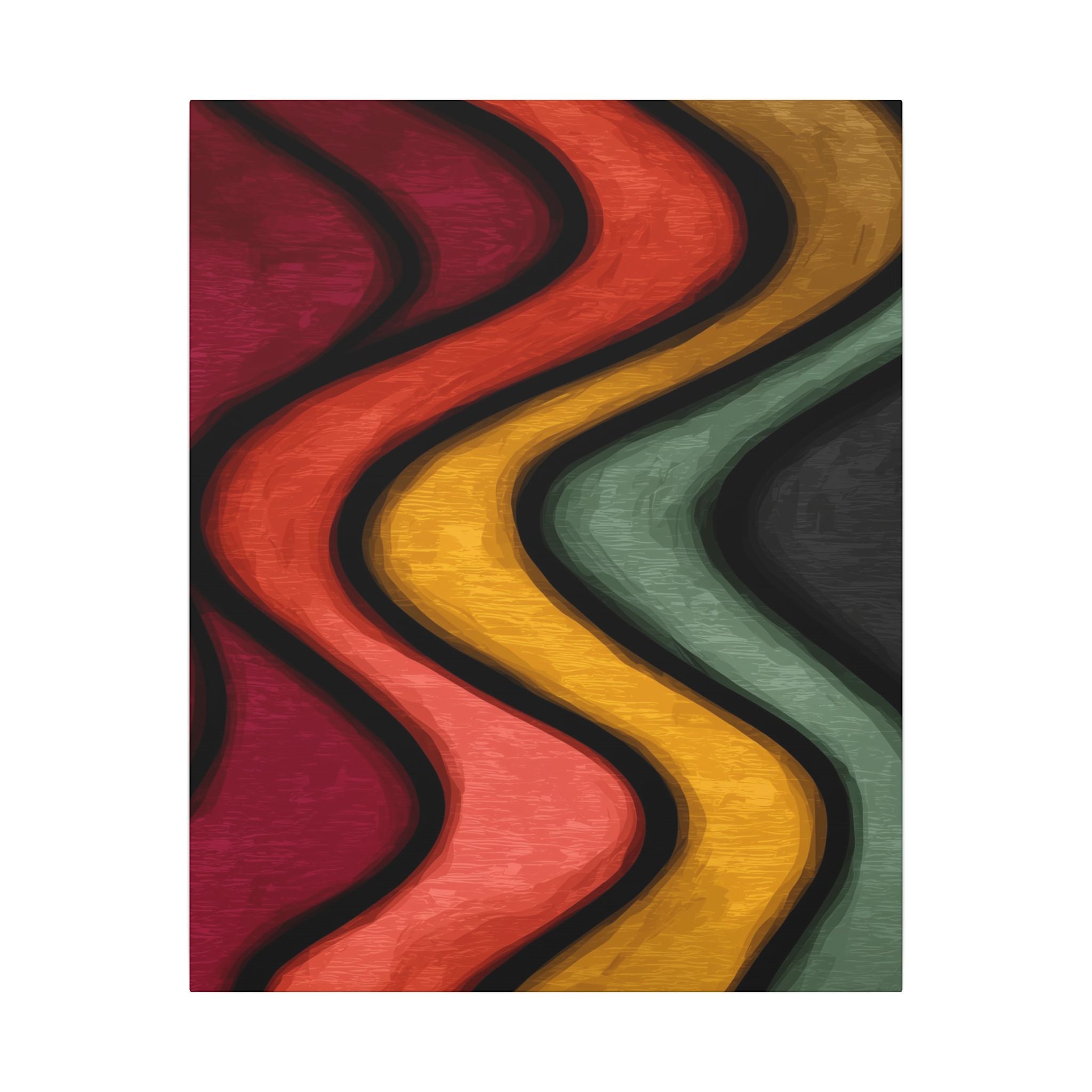 Autumnal Waves: Sinuous Organic Abstractions, Warm Color Landscape, Rhythmic Painterly Flow   |   Custom Orders Accepted