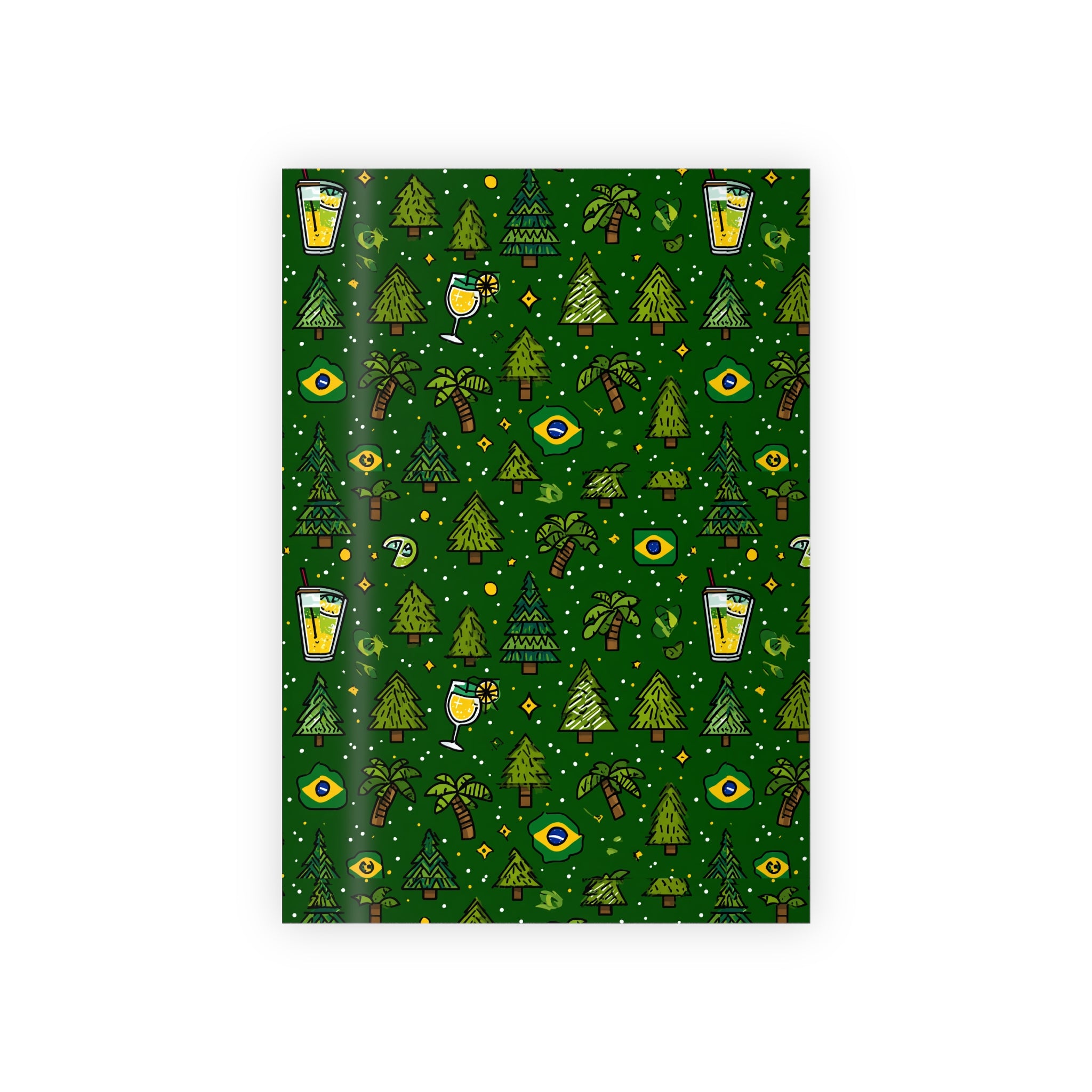 Wrapping Paper, Brazilian Christmas Gift Wrap Roll, Holiday Present Packaging, Festive Decorative Paper, Unique Xmas Pattern Design,