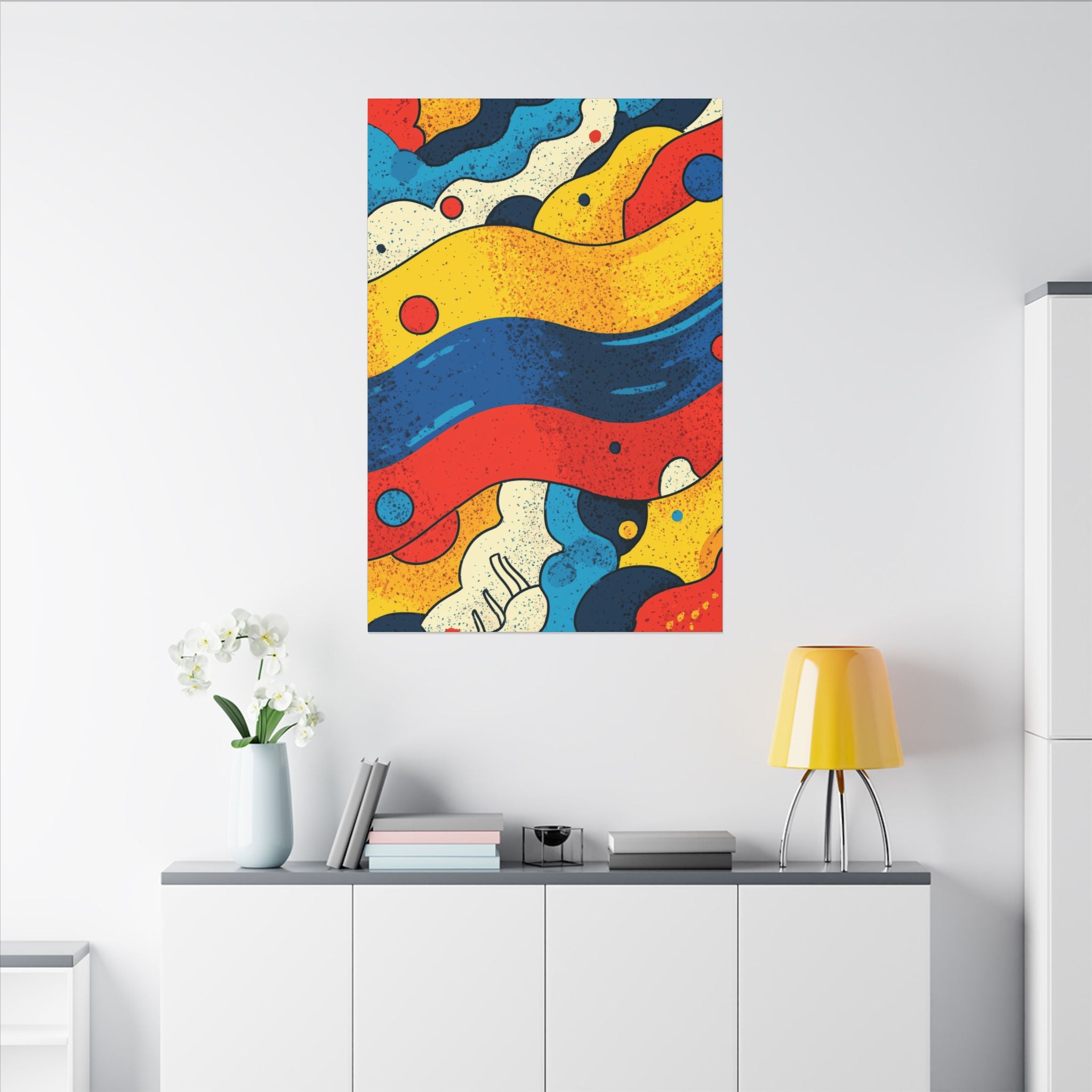 Fluid Dynamics: Retro Abstract Shapes, Mid-Century Modern Motion, Geometric Color Waves   |   Custom Orders Accepted