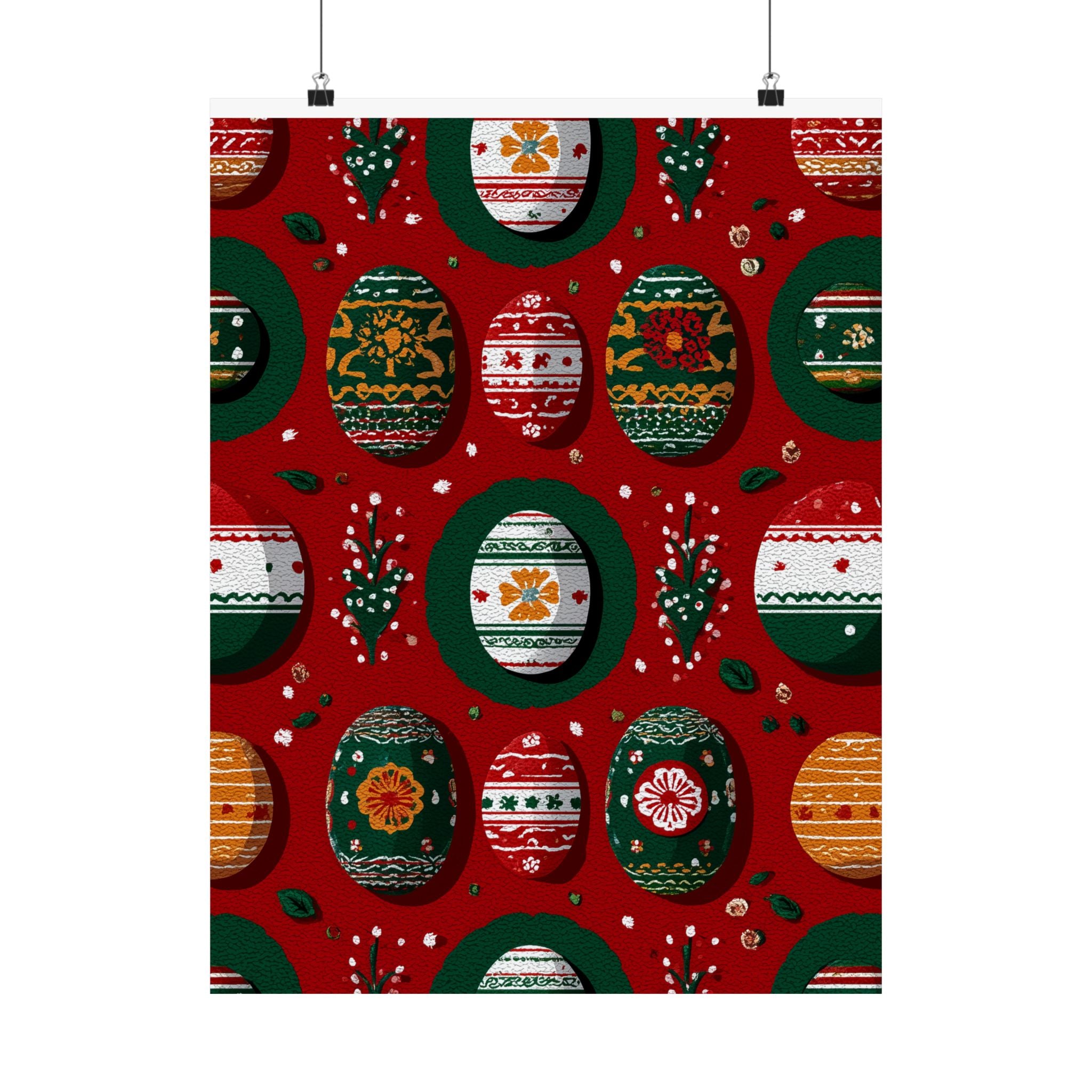 Festive Christmas Egg Poster, Seasonal Wall Art, Spring Decor, Holiday Decoration, Home Wall Art, Easter Gift Idea