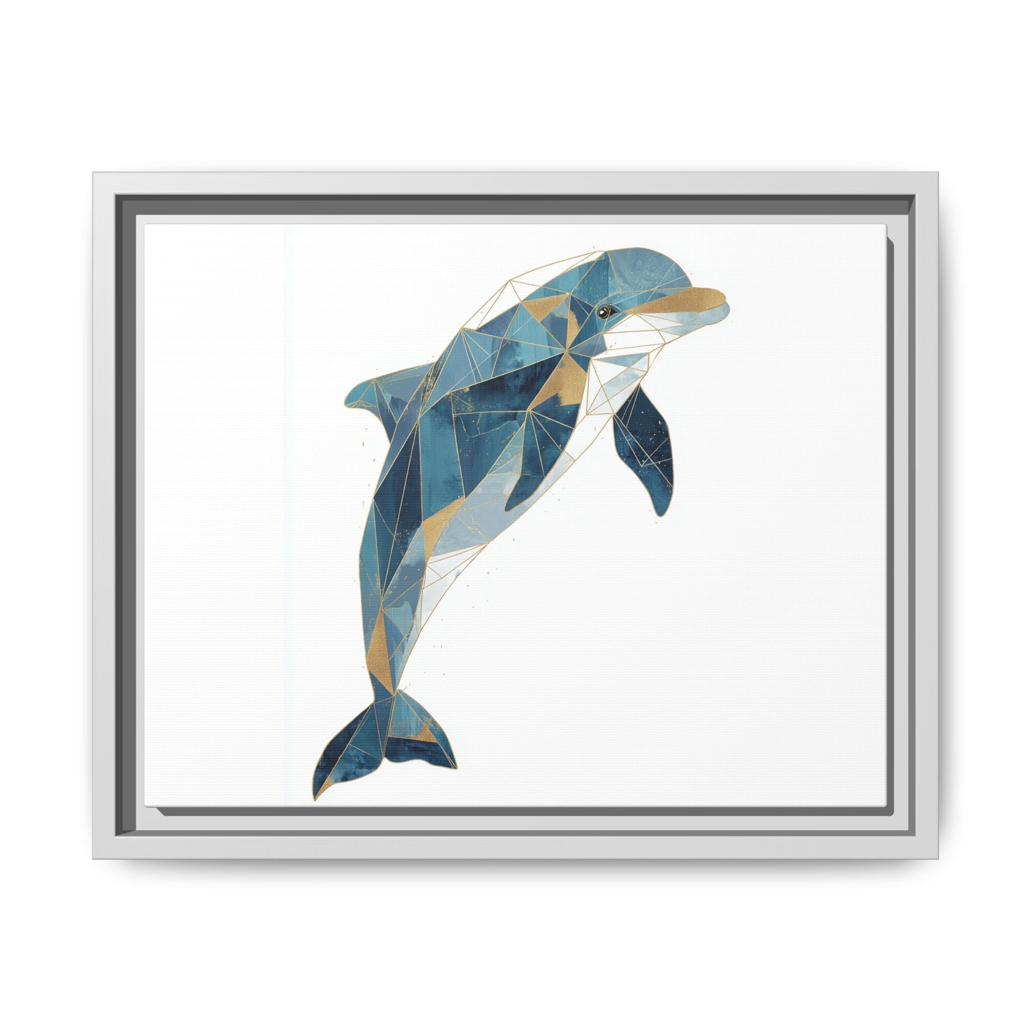 Oceanic Geometry: Dolphin in Blue Polygons, Modern Marine Art   |  Personalized & Custom Orders Available