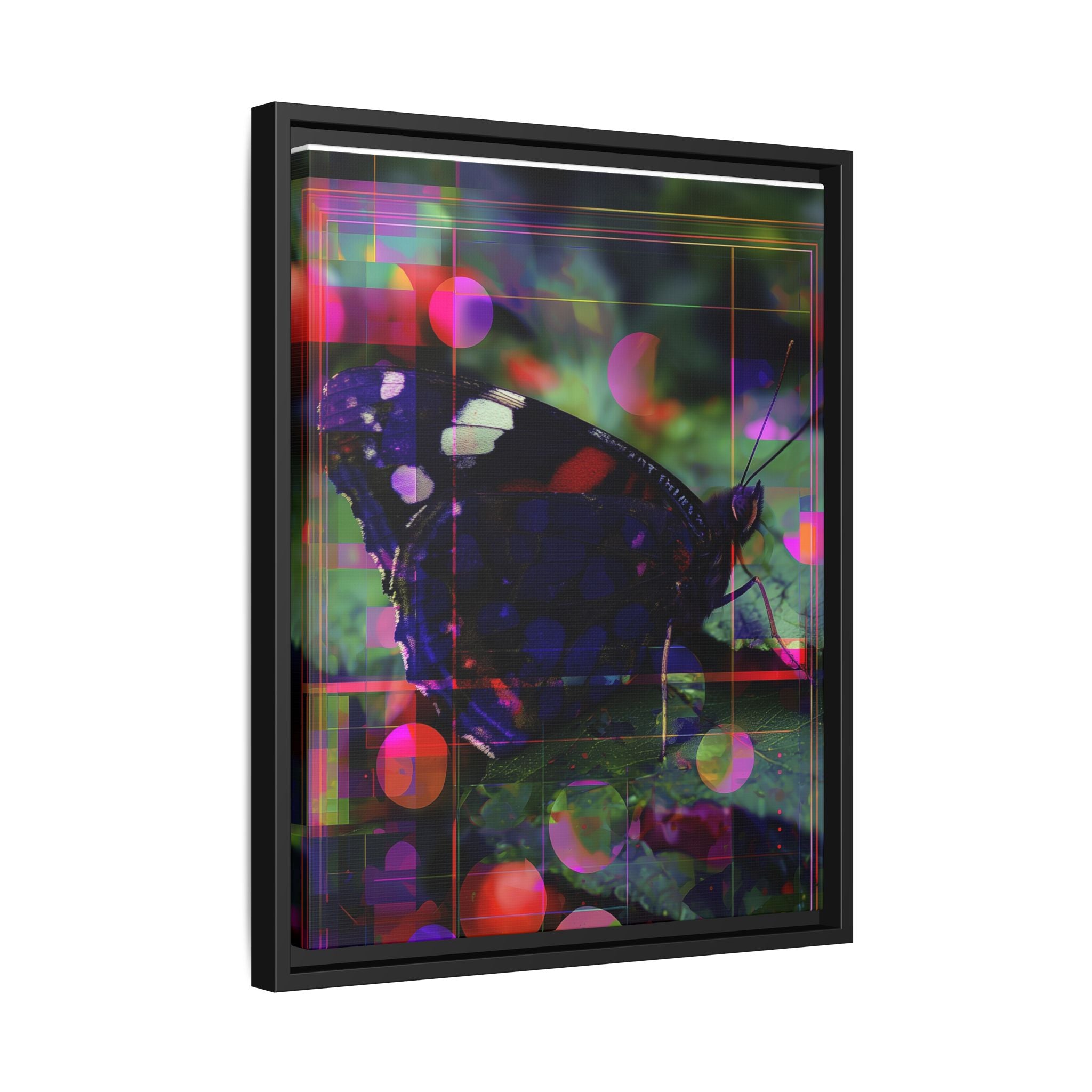 Geometric Butterfly Framed Print: Digital Glitch Butterfly Art, Geometric Nature Photography   |  Personalized & Custom Orders Available