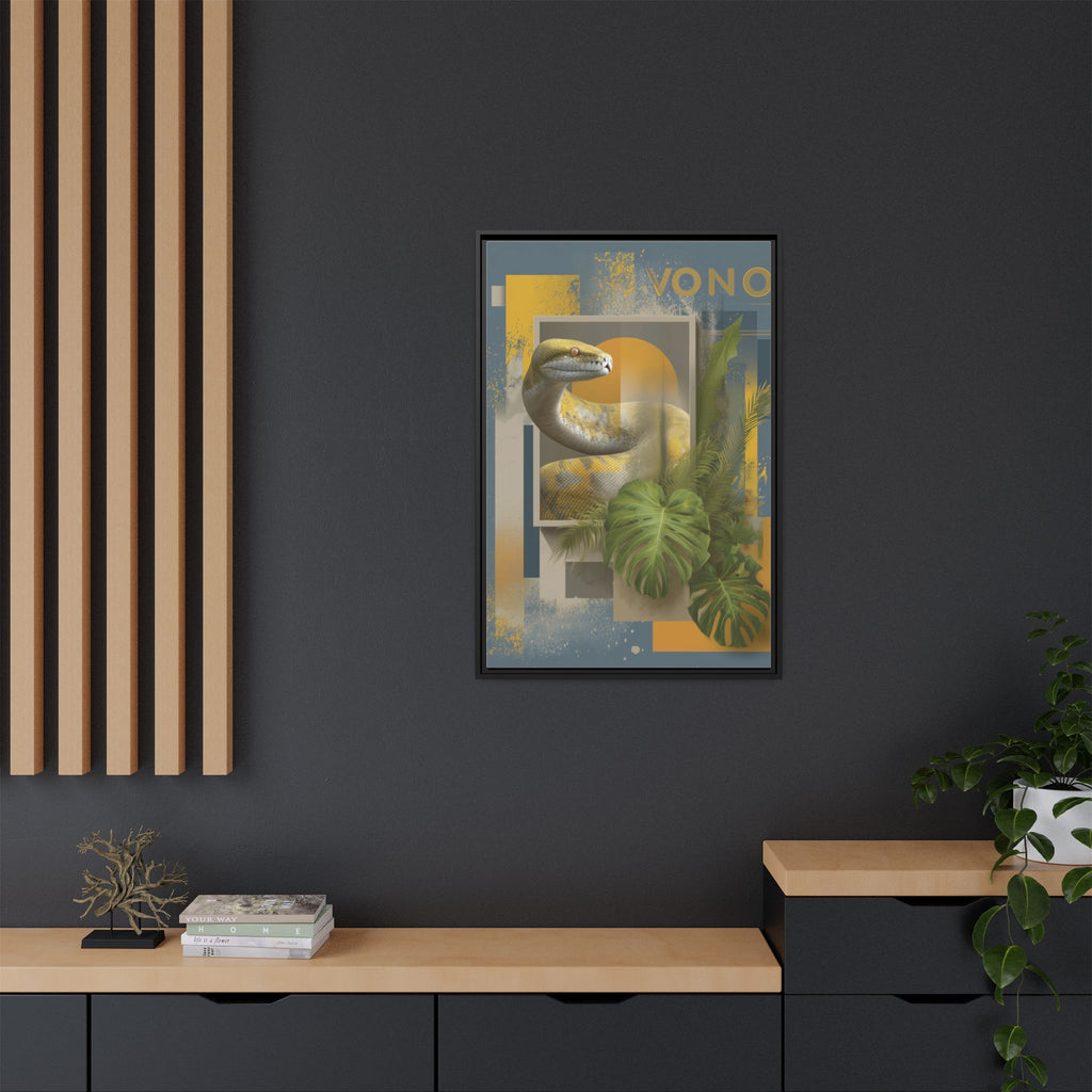 Serpent of Geometric Dimensions: Tropical Vono Design, Abstract Wildlife Art   |  Personalized & Custom Orders Available