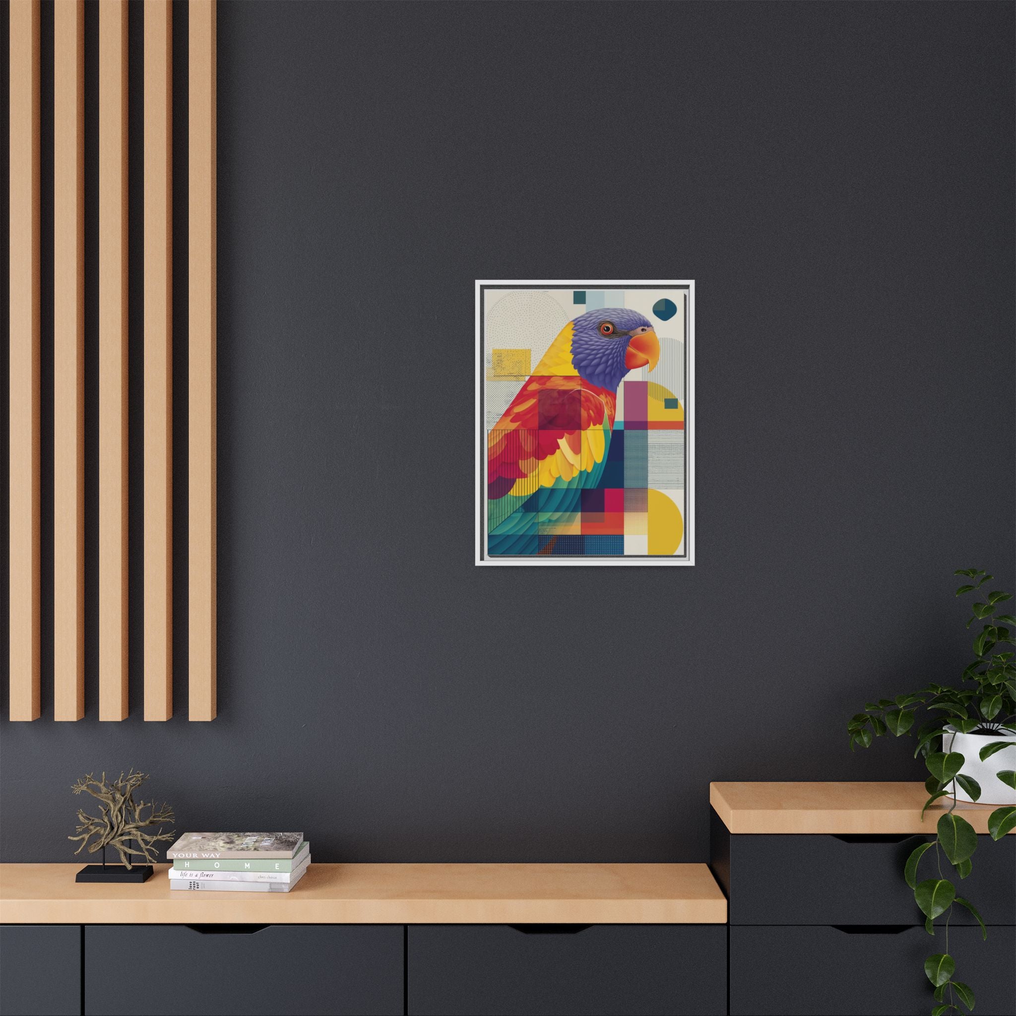 Prismatic Parrot: Geometric Deconstruction, Modern Abstract Art   |    Custom Orders Available