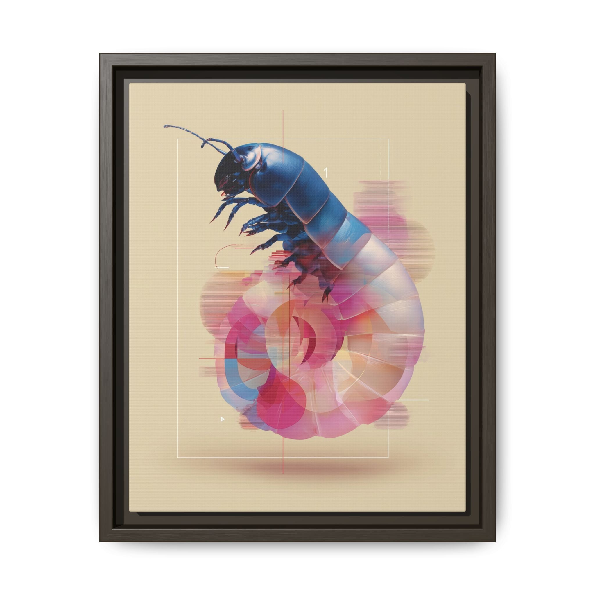 Exoskeleton Enigma: Digital Glitch Isopod, Metallic Crustacean Portrait   |  Personalized & Custom Orders Available