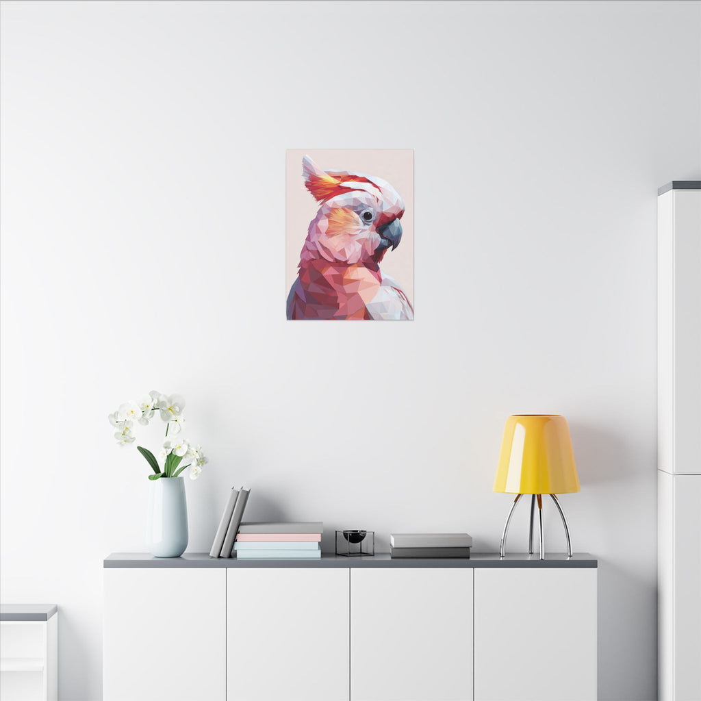 Polygonal Parrot: Low-Poly Digital Art, Geometric Cockatoo Portrait   |    Custom Orders Available