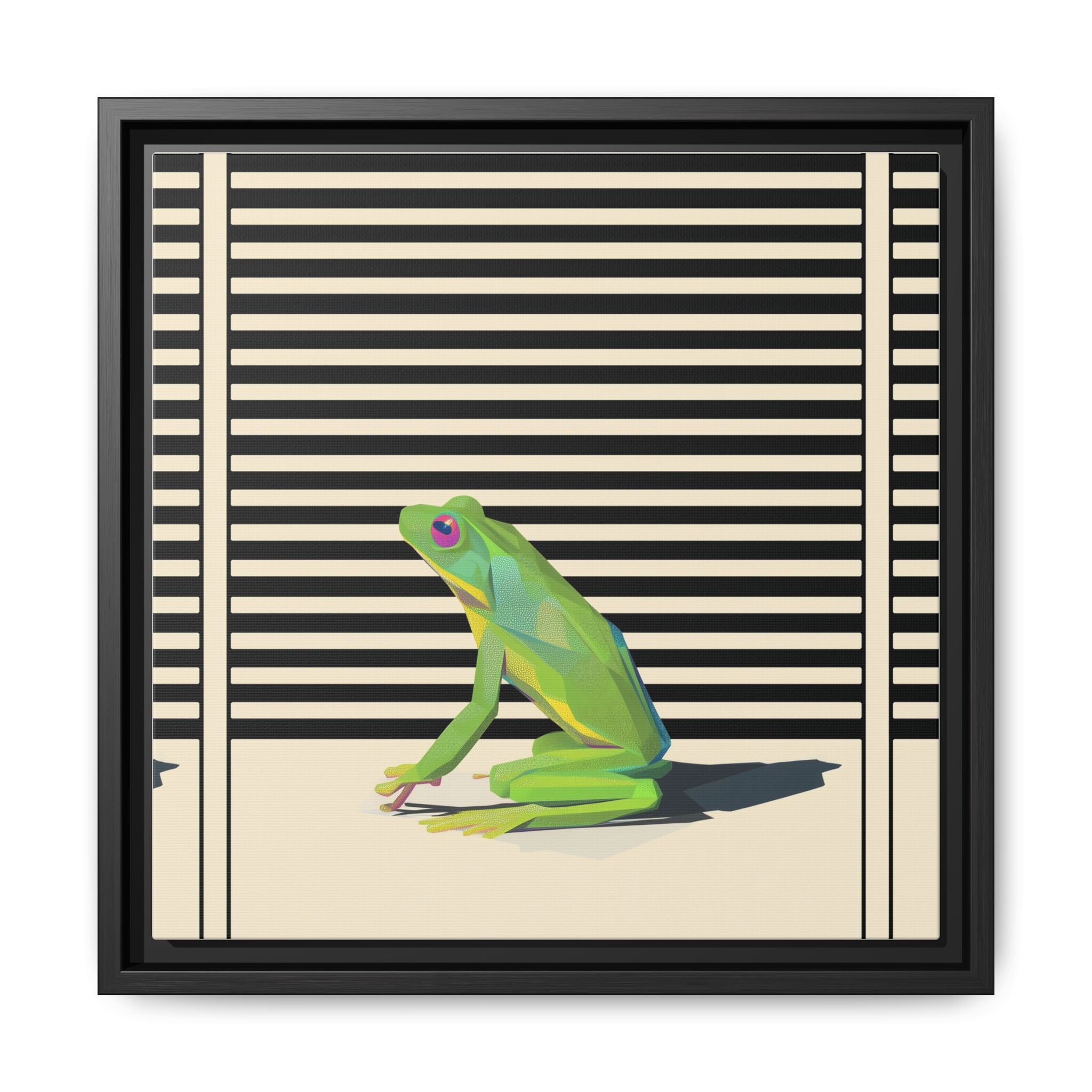 Geometric Frog Persona: Modern Wildlife Illustration, Vibrant Graphic Design   |  Personalized & Custom Orders Available