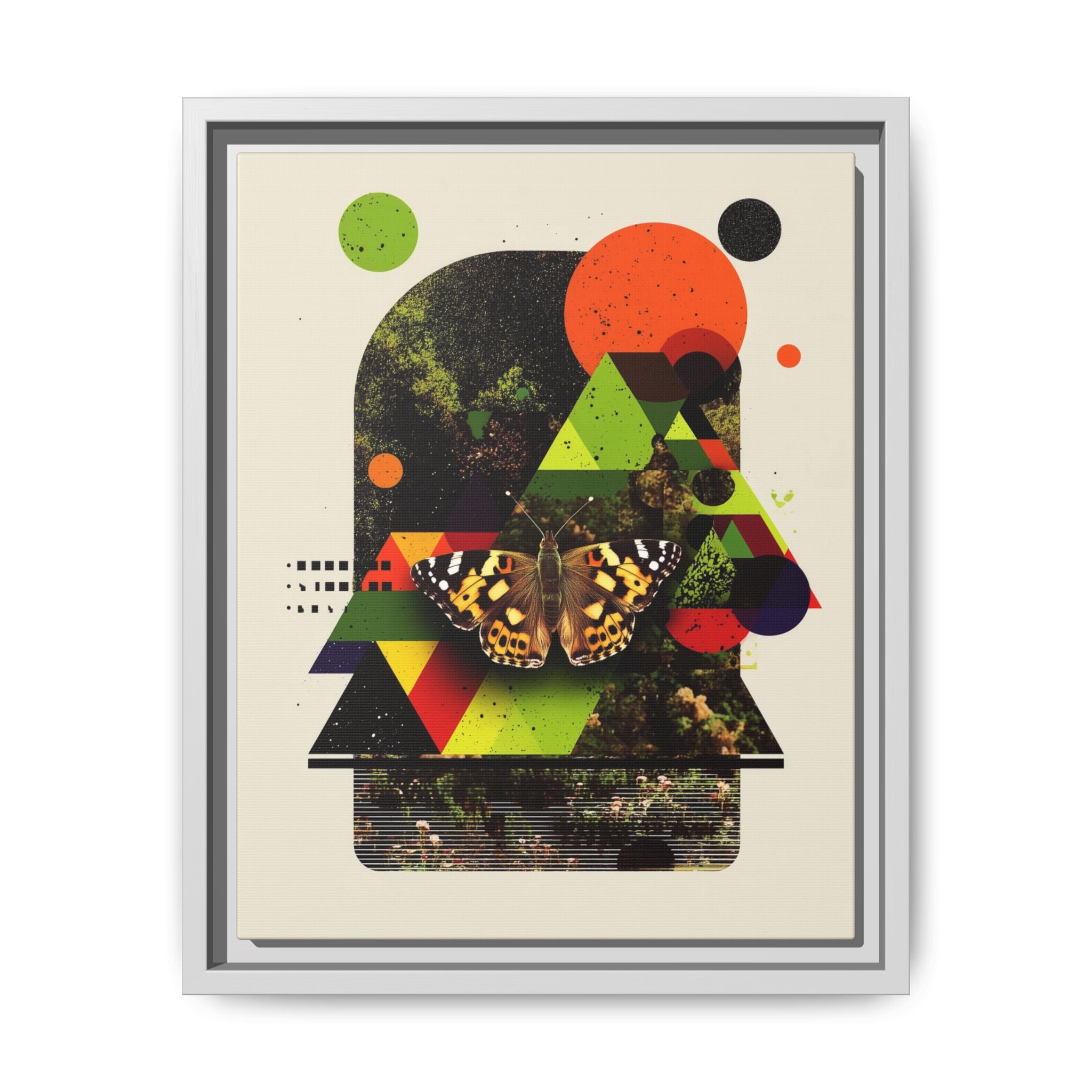 Metamorphic Geometries Framed Print: Digital Nature Collage, Butterfly Abstract Design   |   Custom Orders Available