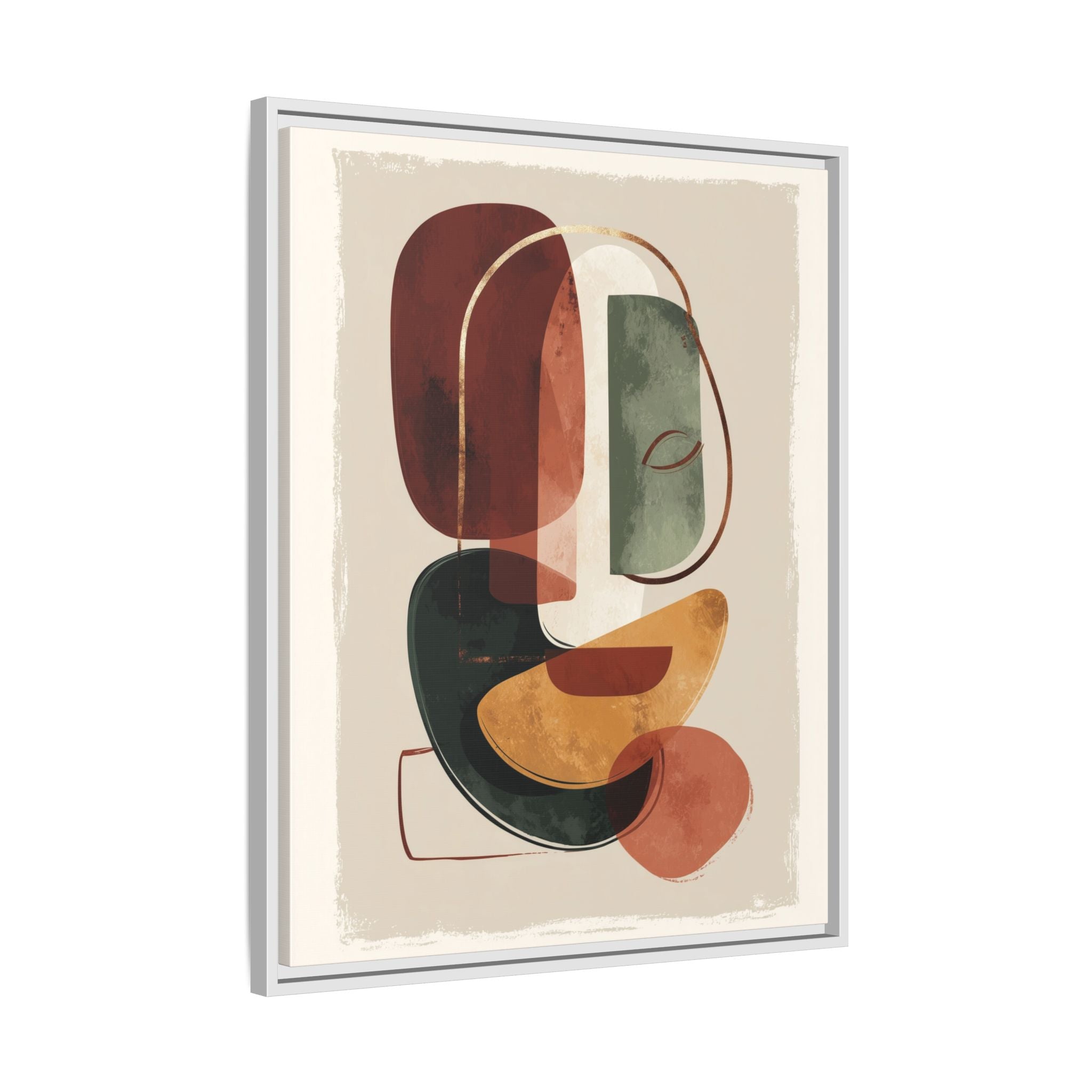 Layered Geometries: Mid-Century Modern Composition, Organic Abstract Design, Translucent Intersecting Shapes   |   Custom Orders Accepted