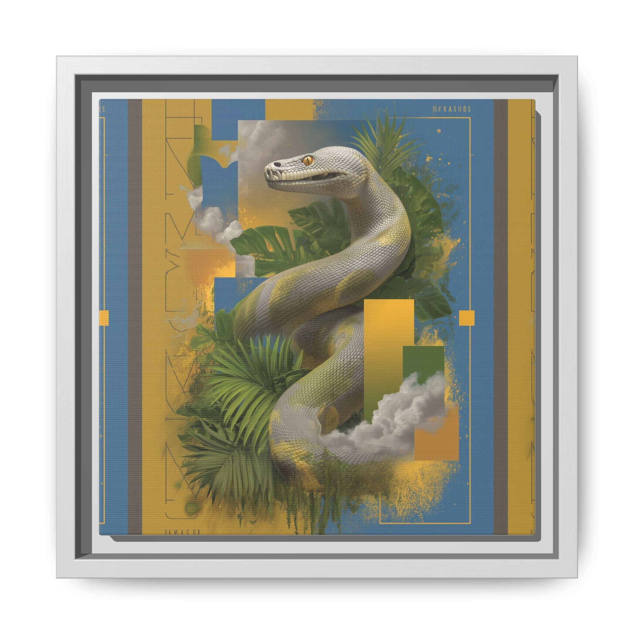 Serpent of Surreal Geometries: Tropical Hyperrealism, Digital Snake Illustration   |    Custom Orders Available