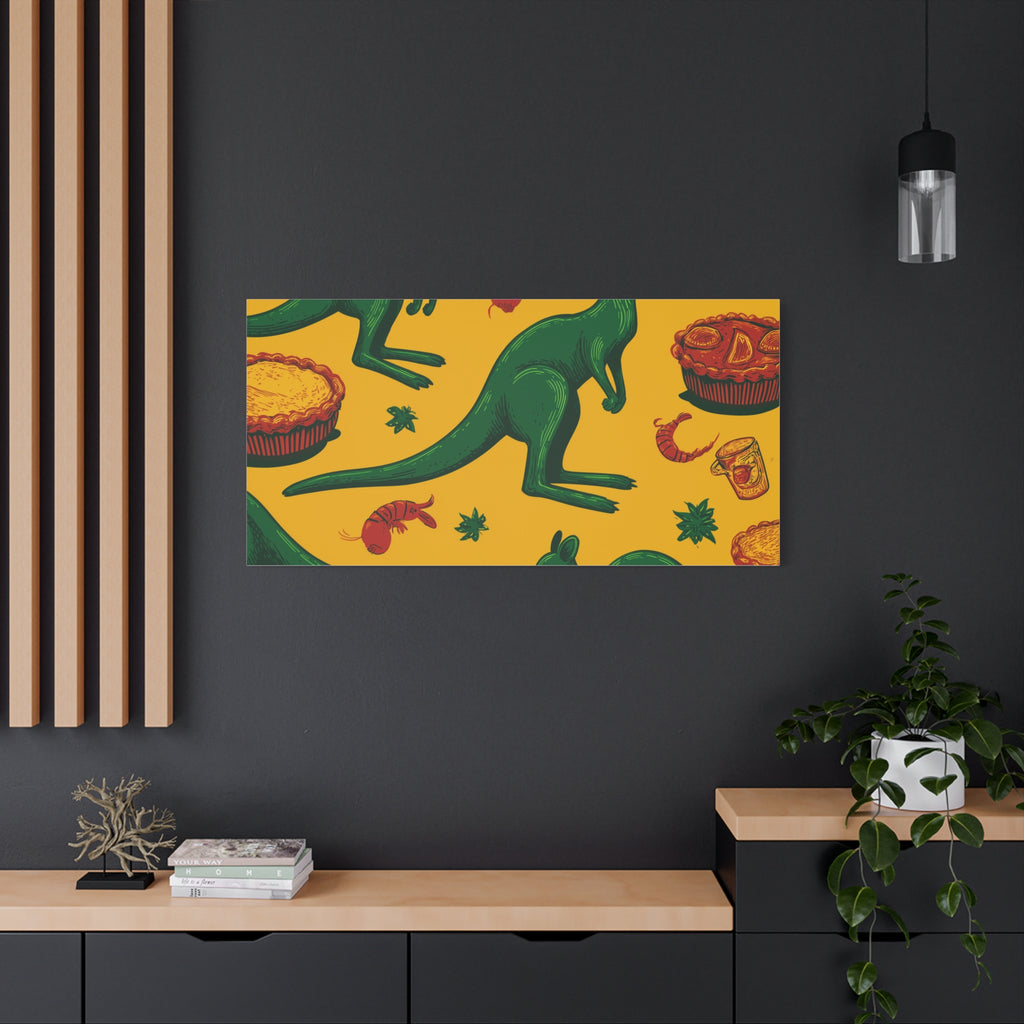 Kangaroo Canvas Wall Art, Vibrant Animal Decor, Unique Gift for Nature Lovers, Fun Kitchen Wall Hanging, Australian Themed Art