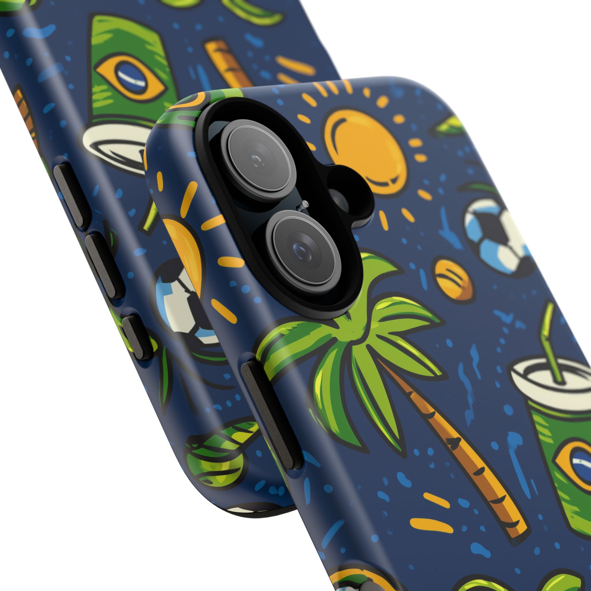 Brazil Tough Cases: Sporty Tropical Phone Case, Fun Beach Vibe Phone Accessory, Summer Travel Gift, Colorful Phone Cover, Casual Style Tech