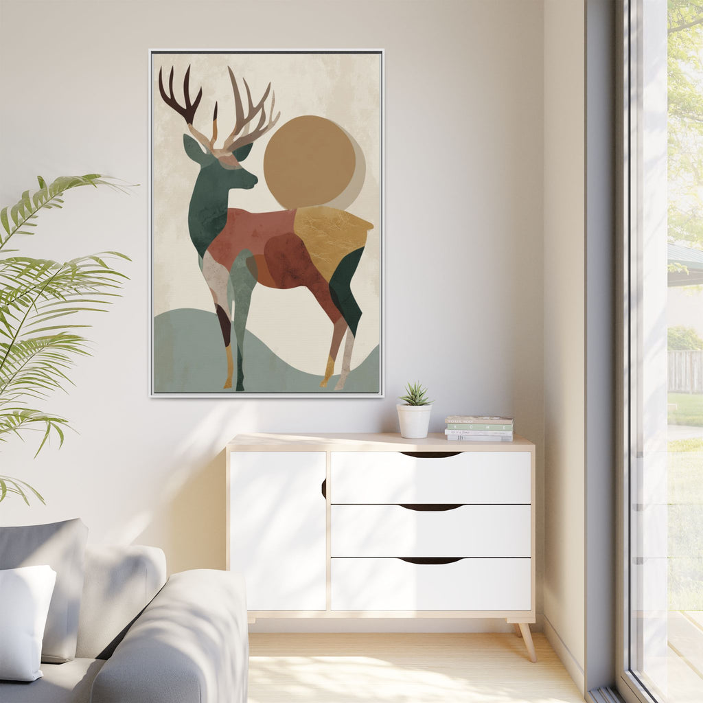 Geometric Deer Mosaic Framed Print : Modern Abstract Wildlife Art, Minimalist Nature Print   |  Personalized & Custom Orders Available