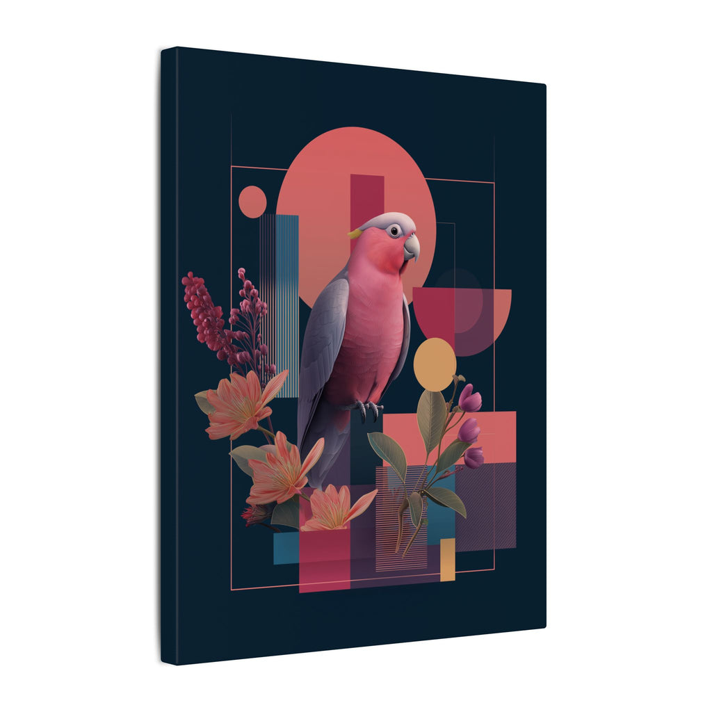 Geometric Parrot Symphony: Digital Neo-Retro Illustration, Abstract Avian Design   |    Custom Orders Available