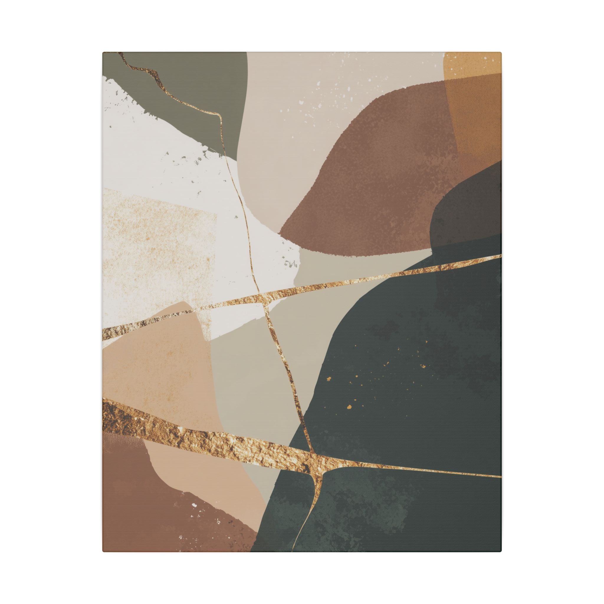 Canvas Print, Abstract Earthy Gold Wall Art, Modern Designer Home Decor, Stretched Matte Canvas; Thick, Multi-Size, Office Decor