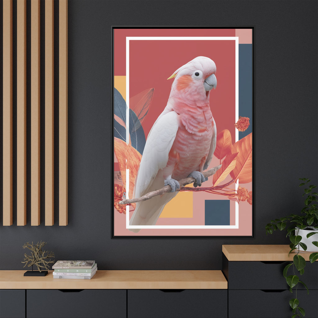 Framed Print: Cockatoo in Contemporary Geometric Style, Modern Avian Art Collection   |  Personalized & Custom Orders Available