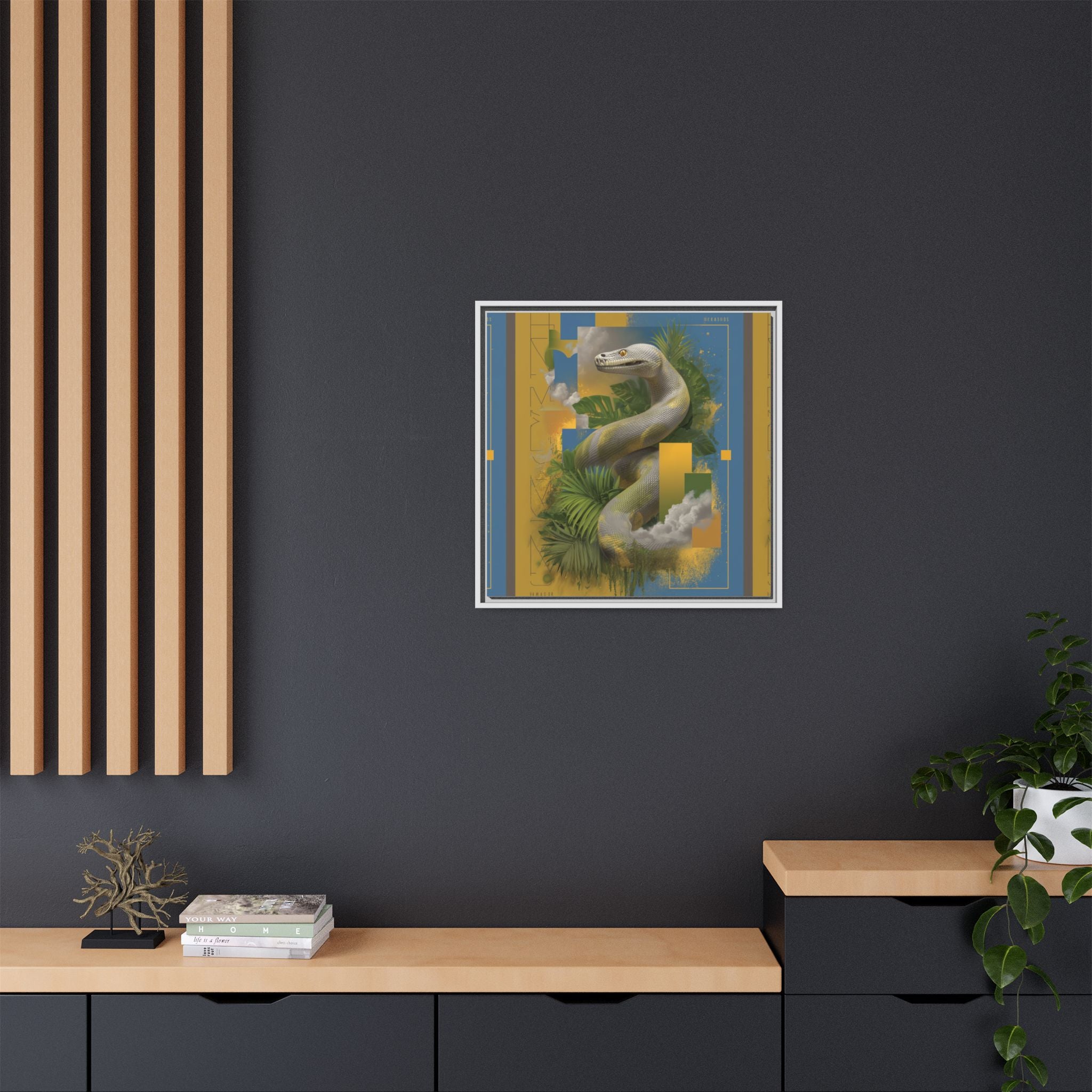 Serpent of Surreal Geometries: Tropical Hyperrealism, Digital Snake Illustration   |    Custom Orders Available