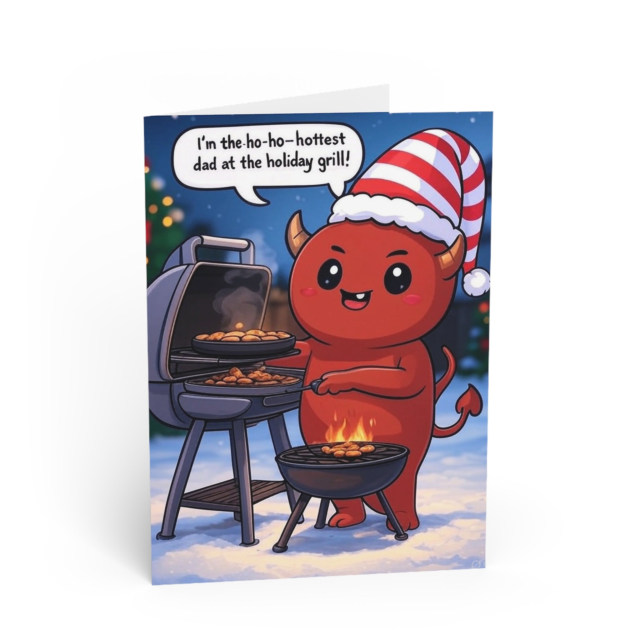 Dads Greeting Card for Christmas Wrapping, Holiday Gift Enclosures, Festive Note Cards, Satanic Christmas, Seasonal Card Collection