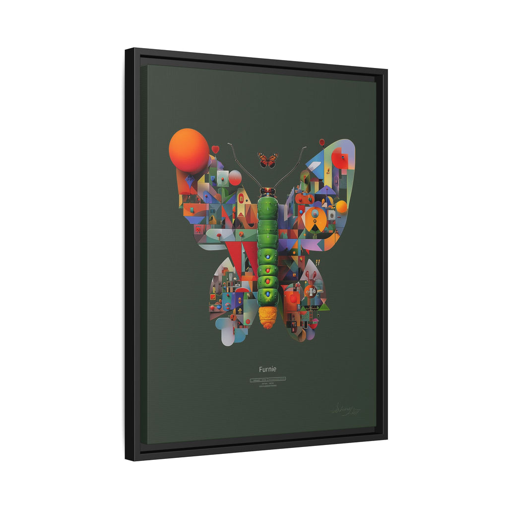 Geometric Metamorphosis Framed Print : Digital Cubist Butterfly, Urban Abstract Composition   |   Custom Orders Available