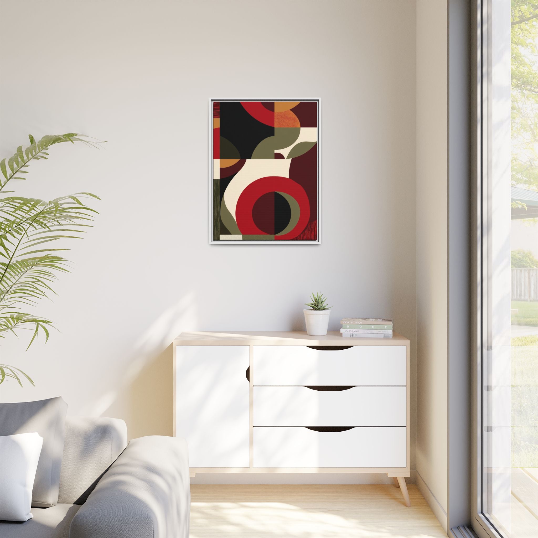 Geometric Intersections: Mid-Century Modern Design, Abstract Architectural Composition, Rhythmic Curved Forms   |   Custom Orders Accepted