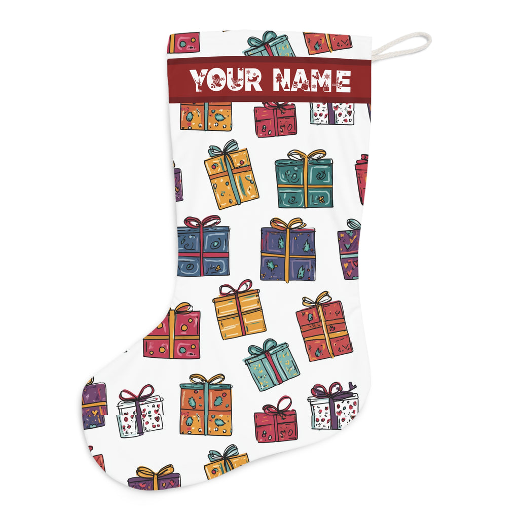 Personalized Stocking, Festive Christmas Stocking,  Holiday Decor, Personalized Gift, Santa Stocking, Unique Gift Holder, Christmas Ornament