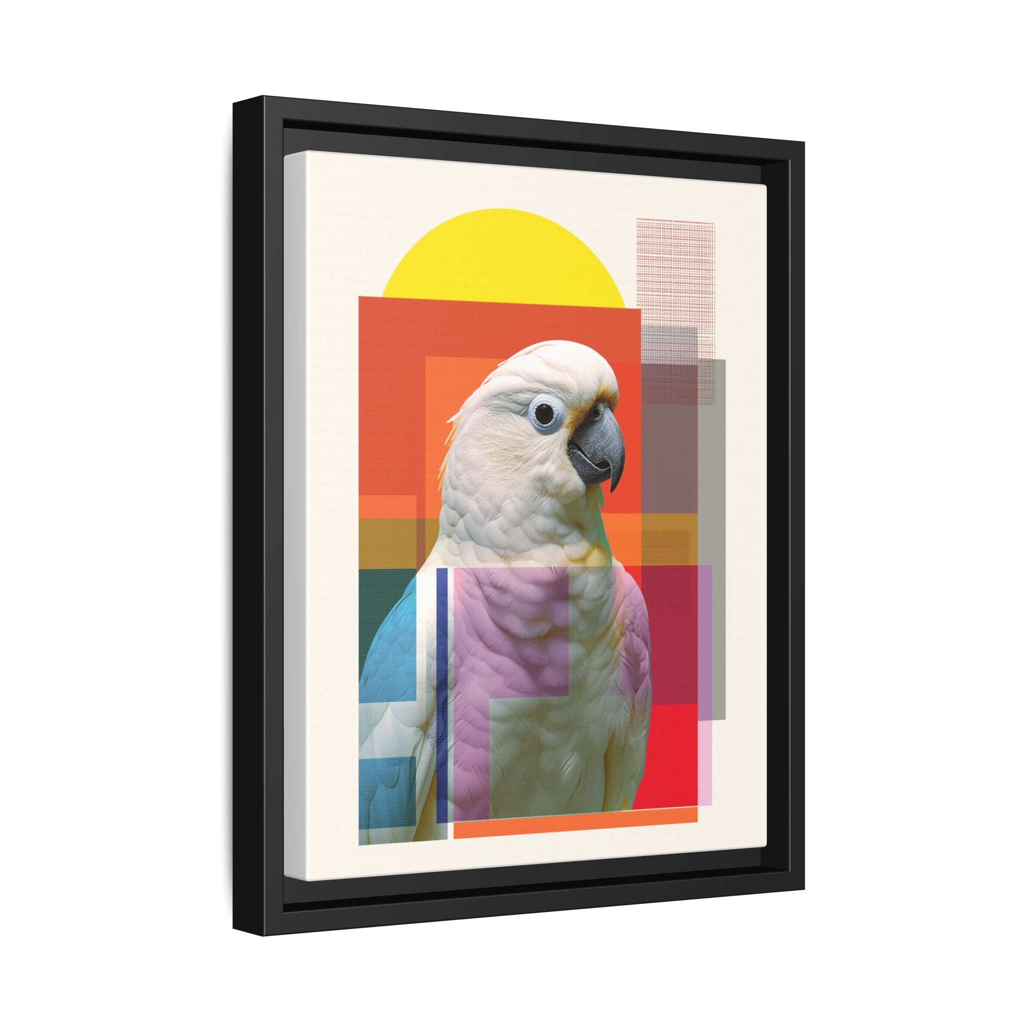 Cockatoo in Color: Geometric Wildlife Art, Contemporary Parrot Portrait   |    Custom Orders Available