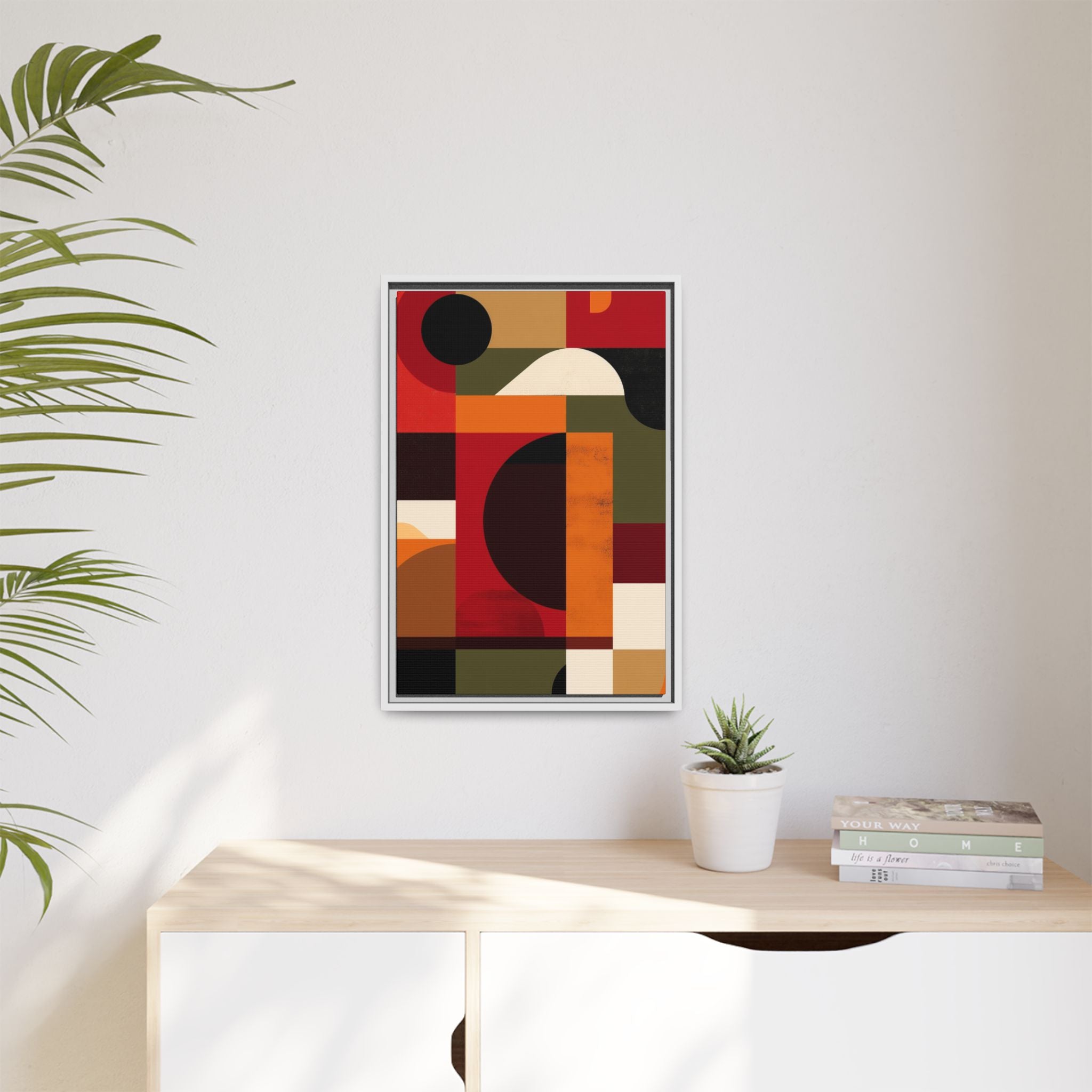 Geometric Convergence: Abstract Bauhaus Design, Constructivist Color Blocks, Architectural Art Composition   |   Custom Orders Accepted
