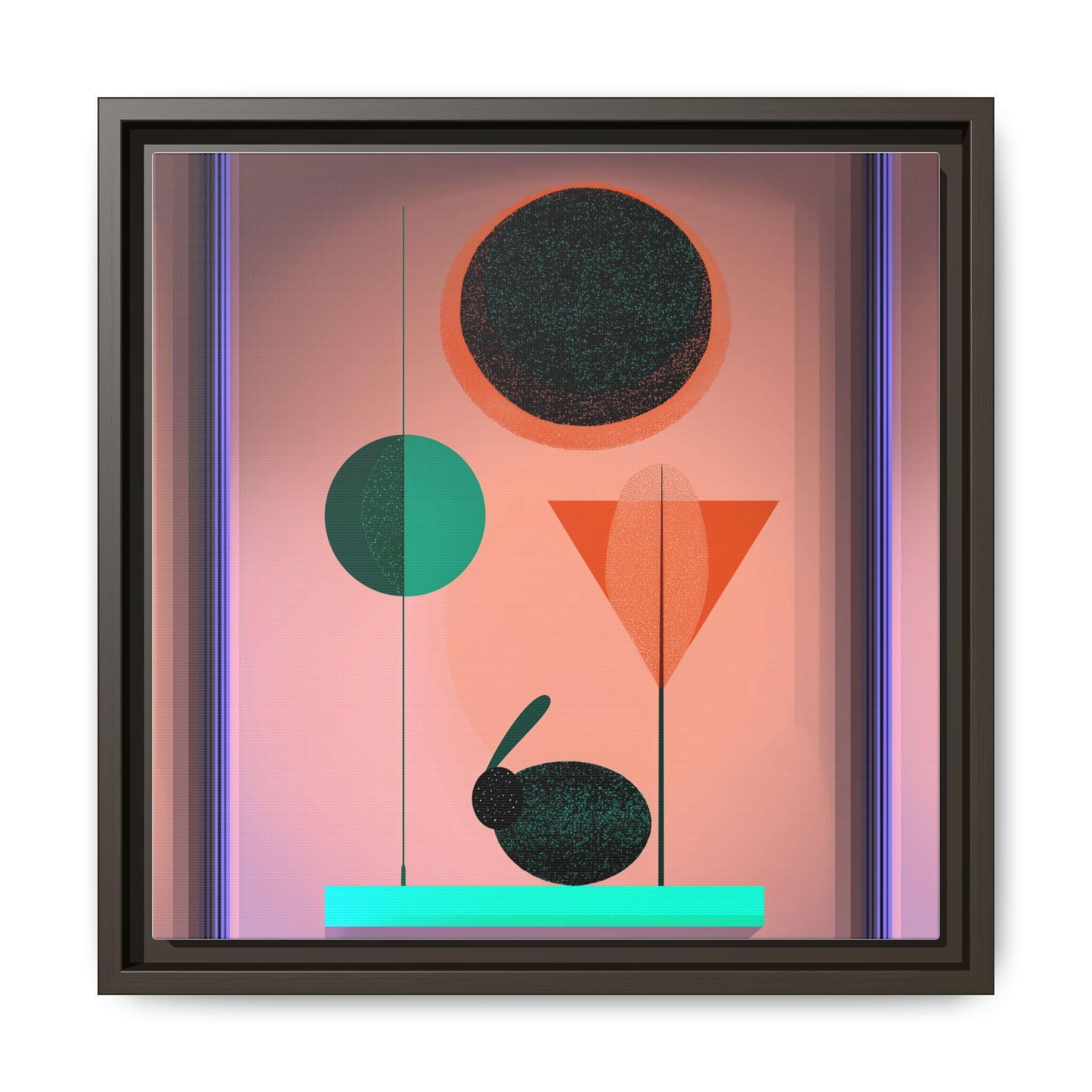 Geometric Harmony: Abstract Minimalist Composition, Organic Shapes and Color Play, Geometric Design with Teal and Orange Palette   |