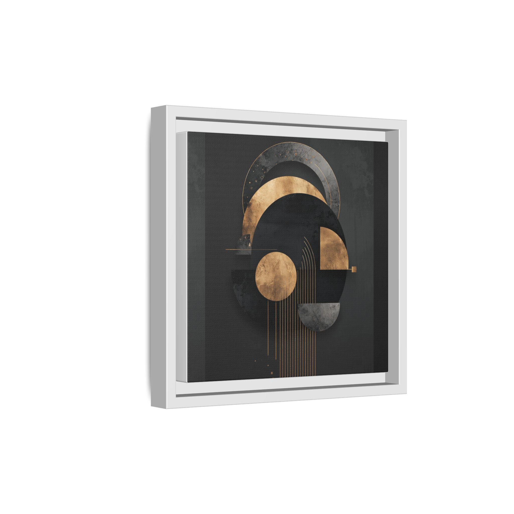 Geometric Resonance: Abstract Gold and Black Design, Minimalist Architectural Art, Modern Metallic Composition   |   Custom Orders Accepted