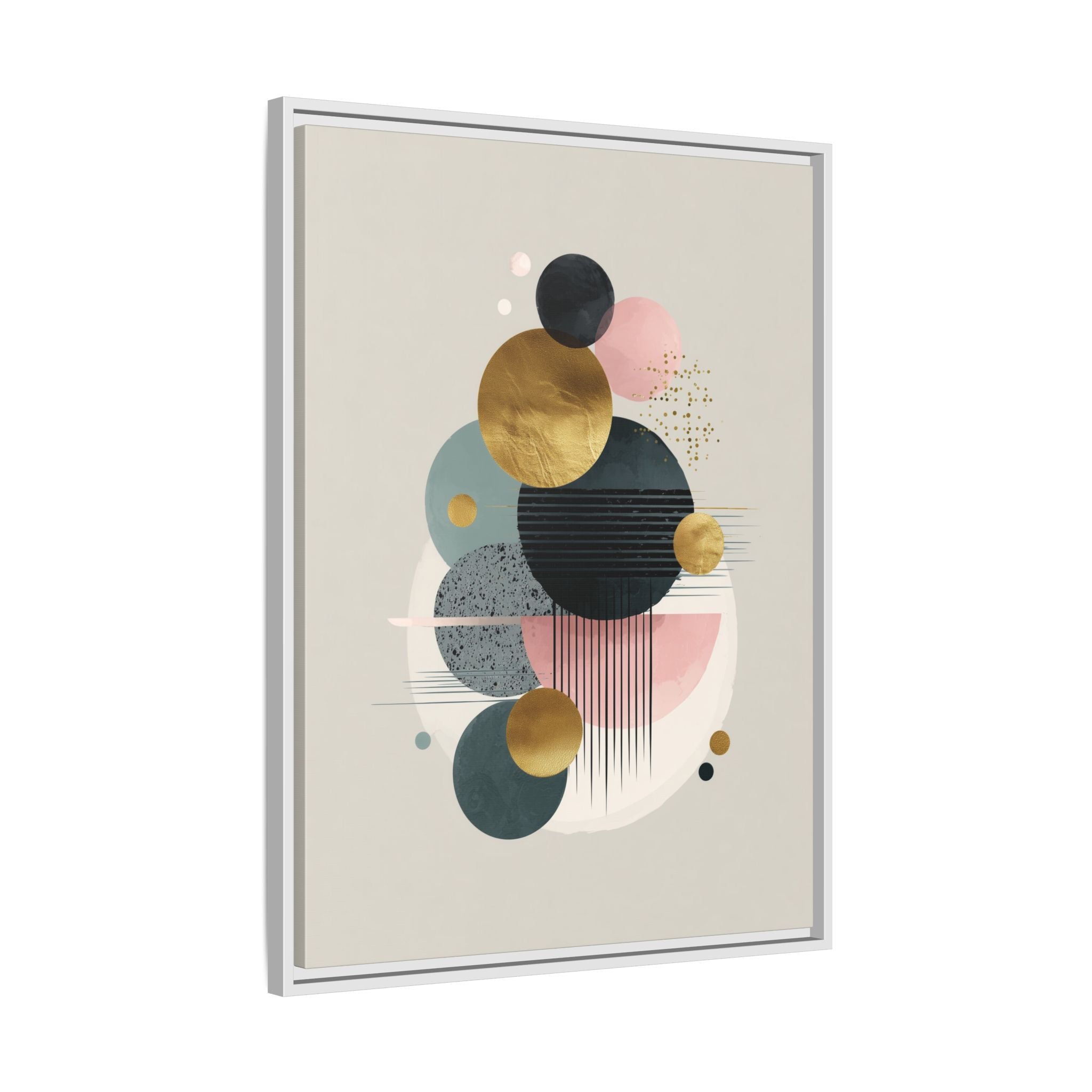 Geometric Harmony: Intersecting Circles, Mid-Century Modern Design, Abstract Metallic Composition   |   Custom Orders Accepted