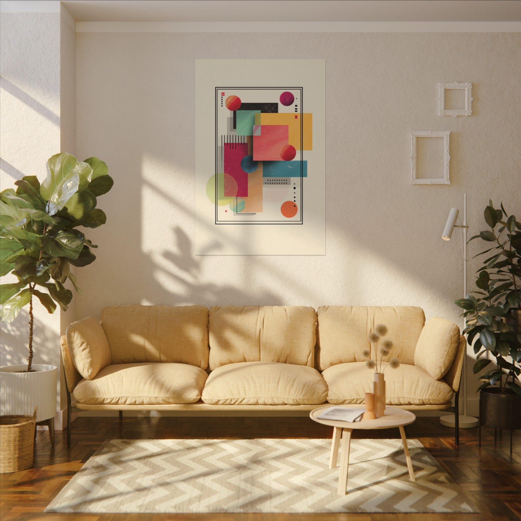 Geometric Dynamism: Bauhaus Abstraction, Translucent Shapes, Modernist Composition   |   Custom Orders Accepted