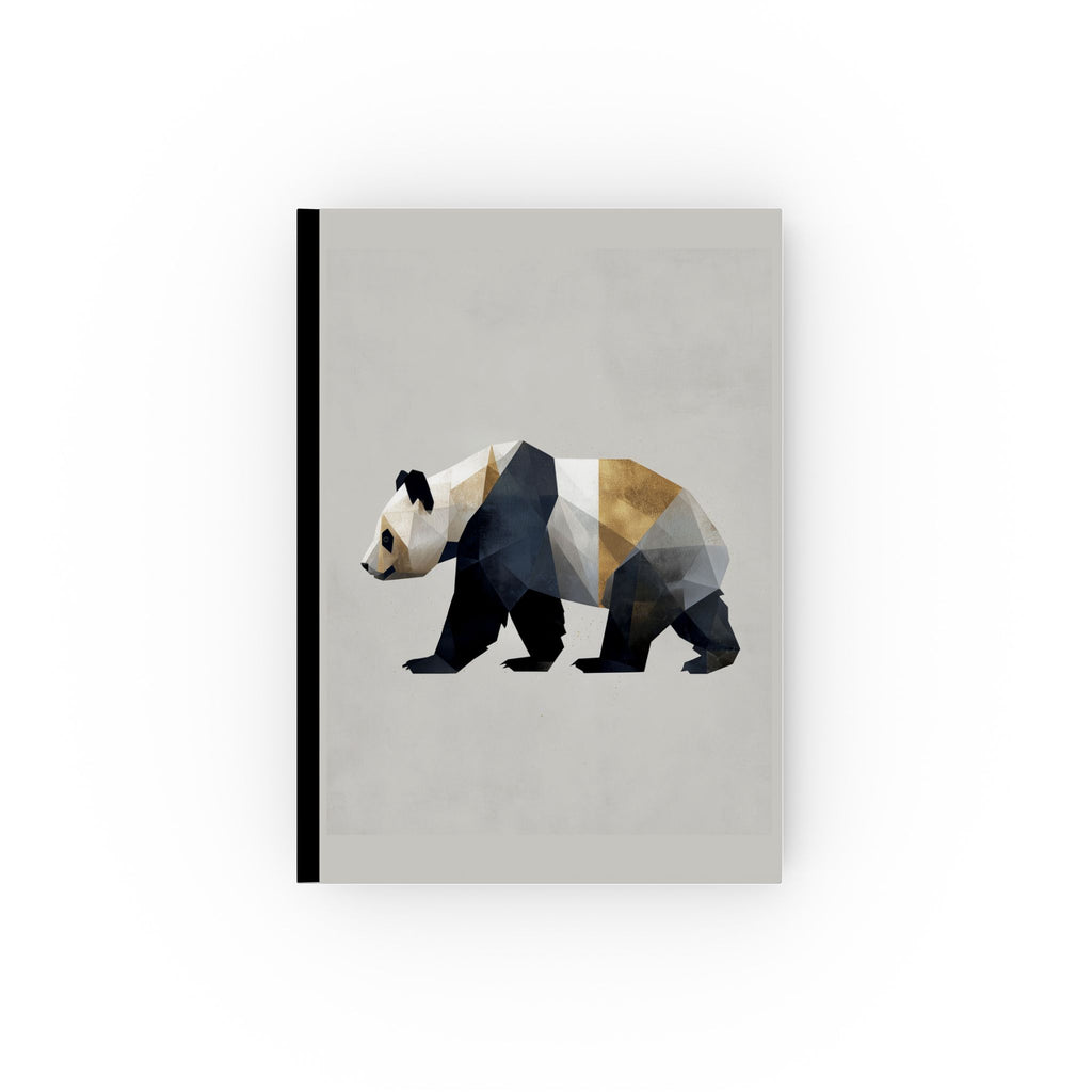 Personalized Journal    |  Geometric Panda: Low-Poly Animal Art, Contemporary Wildlife Design, Metallic Modern Illustration
