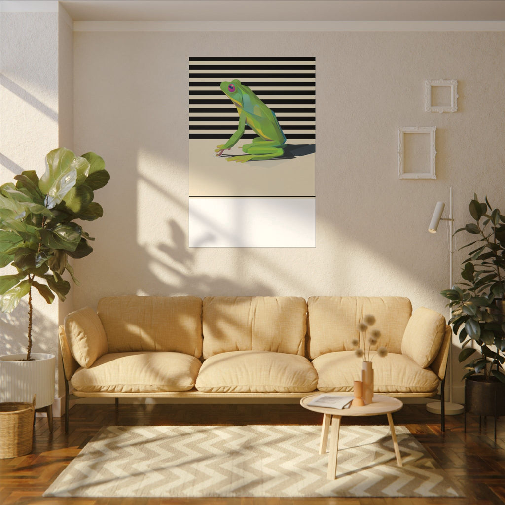 Geometric Frog Vibrance: Modern Wildlife Art, Minimalist Green Graphic Design   |    Custom Orders Available