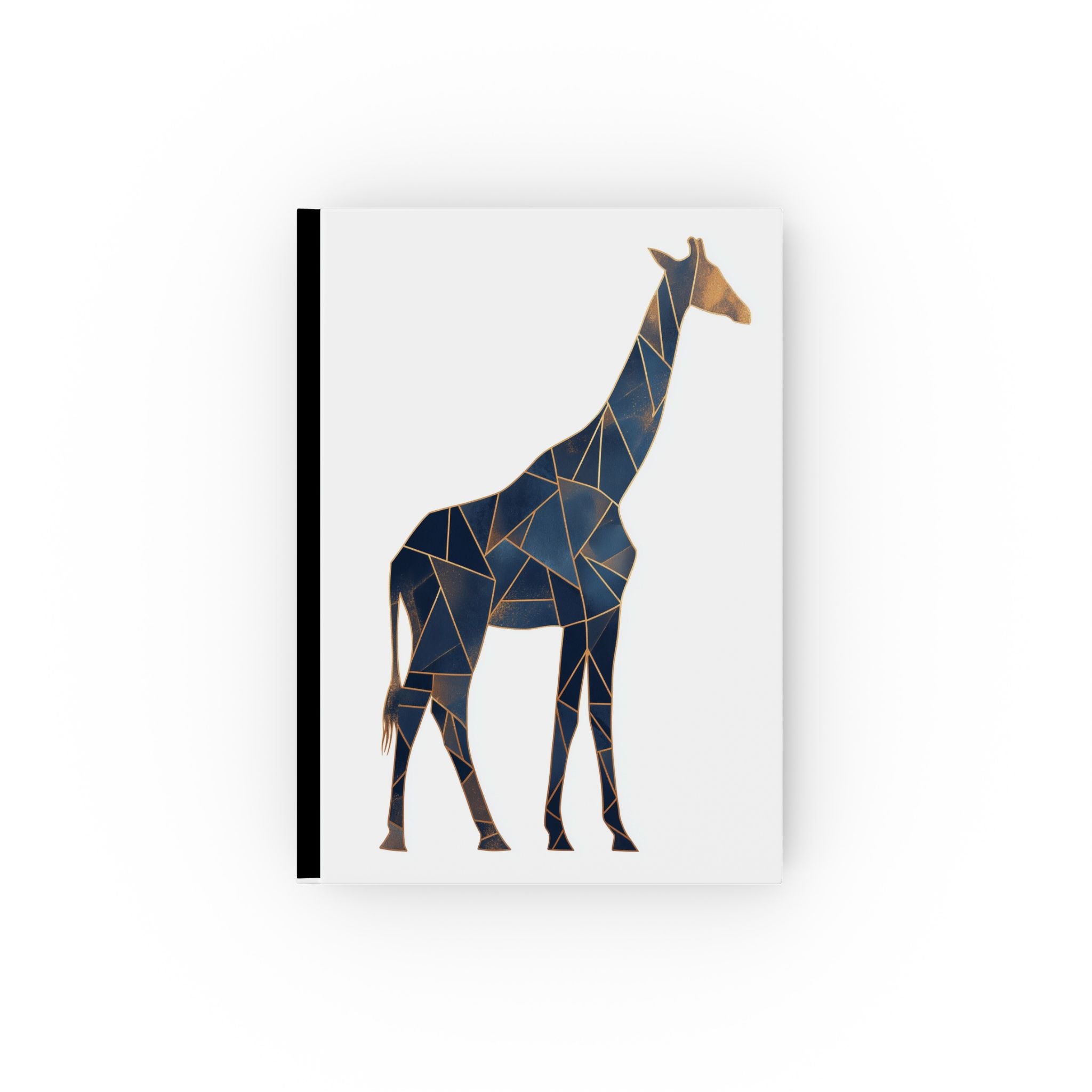 Personalized Journal    |  Geometric Giraffe: Navy Blue Abstract Art, Minimalist Wildlife Design, Modern Triangular Illustration