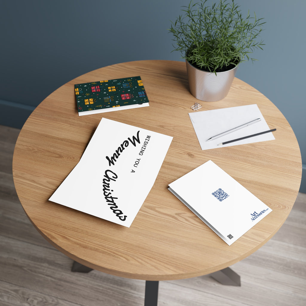 Greeting Card Set for Christmas Wrapping, Holiday Gift Enclosures, Festive Note Cards, Xmas Stationery Pack, Seasonal Card Collection