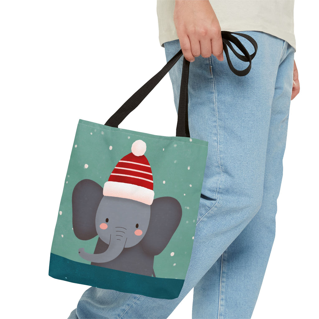Cute Christmas Elephant Tote Bag (AOP)