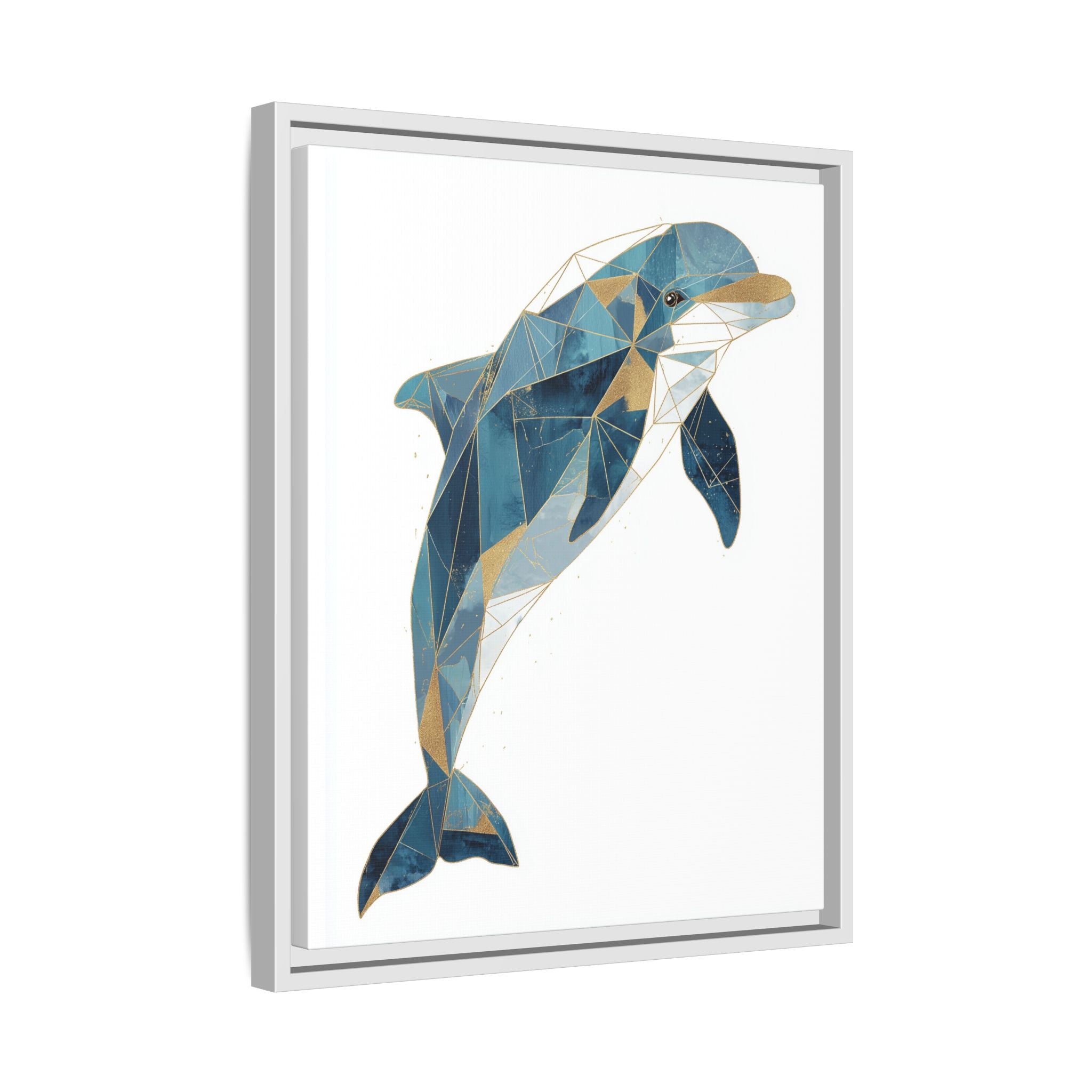 Oceanic Geometry: Dolphin in Blue Polygons, Modern Marine Art   |  Personalized & Custom Orders Available