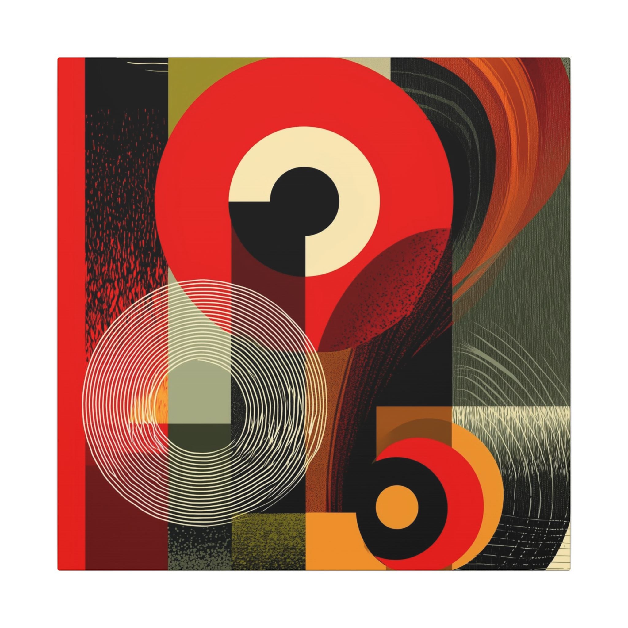 Geometric Convergence: Mid-Century Modern Abstract, Constructivist Design Principles, Bold Chromatic Composition   |   Custom Orders