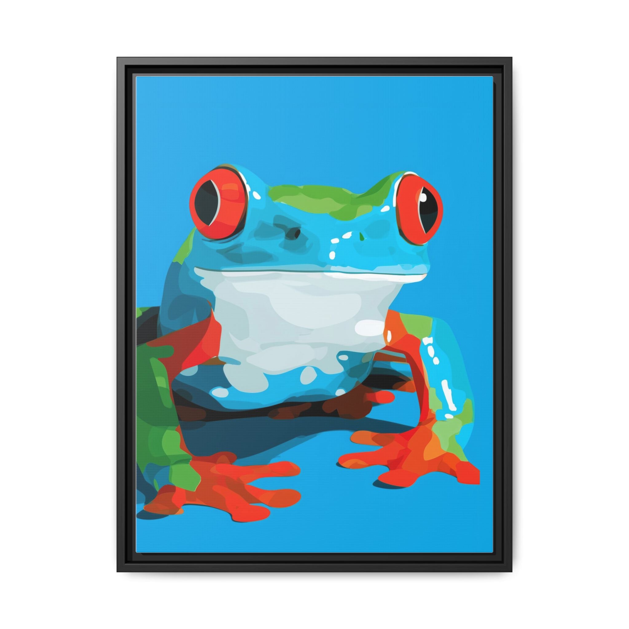 Amphibian Geometry: Red-Eyed Tree Frog Portrait, Pop Art Digital Illustration   |    Custom Orders Available