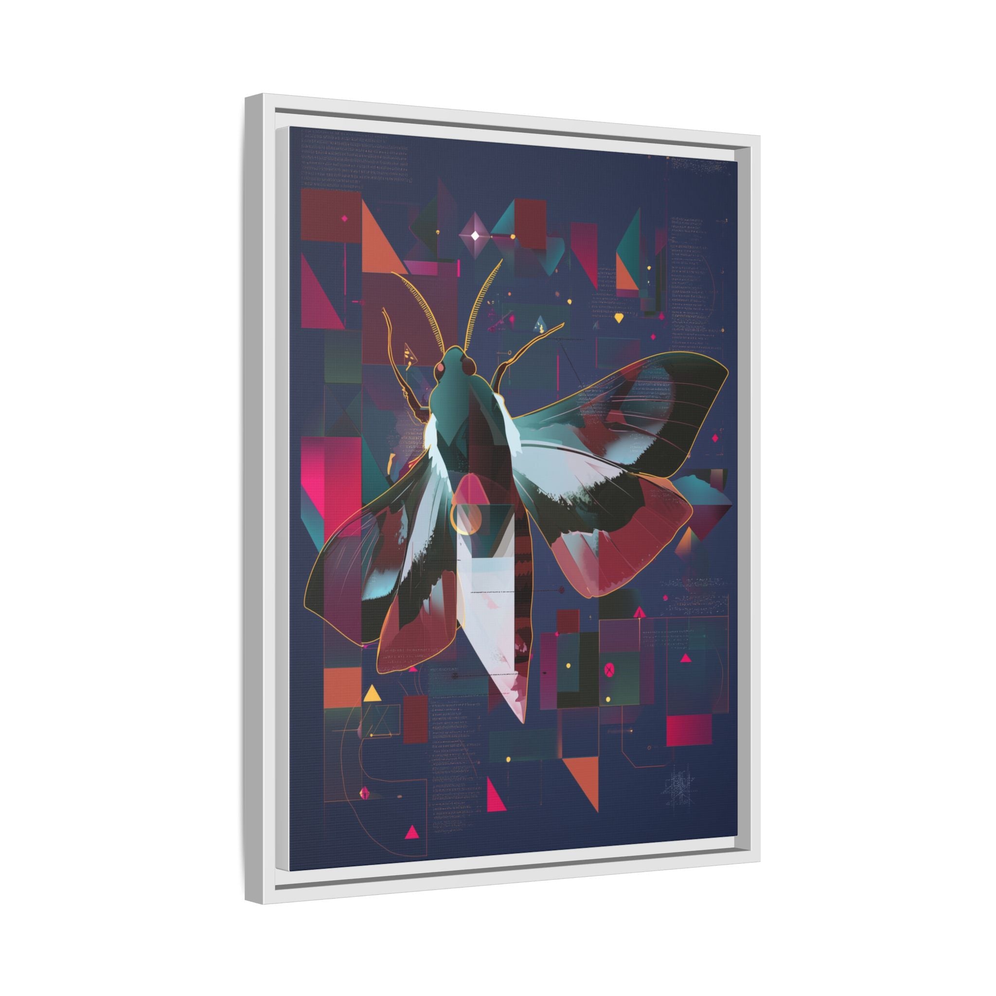 Metamorphic Circuits Framed Print : Geometric Butterfly Fusion, Digital Abstract Techno-Art   |   Custom Orders Available