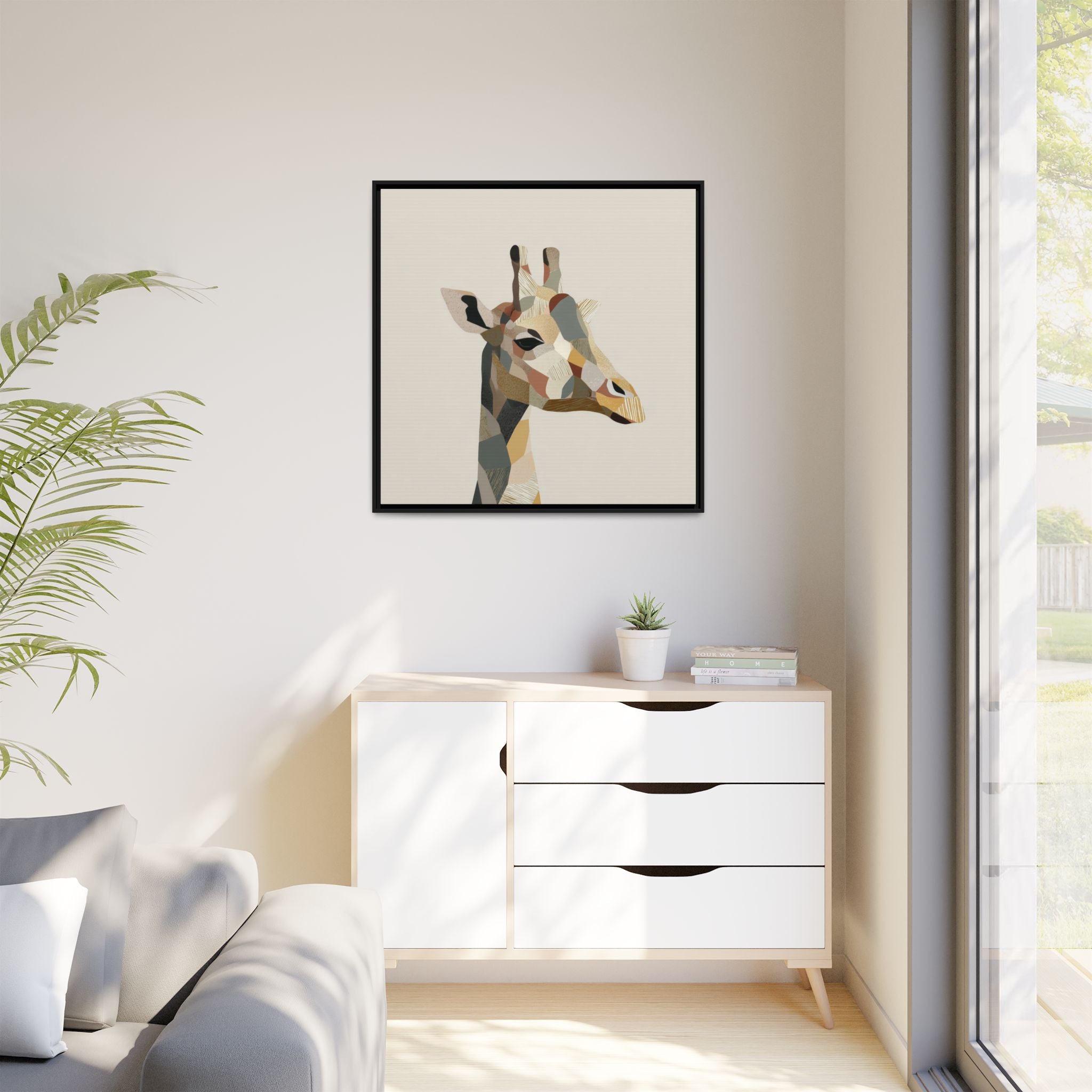 Geometric Giraffe: Cubist Wildlife Abstraction, Polygon Animal Portrait   |  Personalized & Custom Orders Available