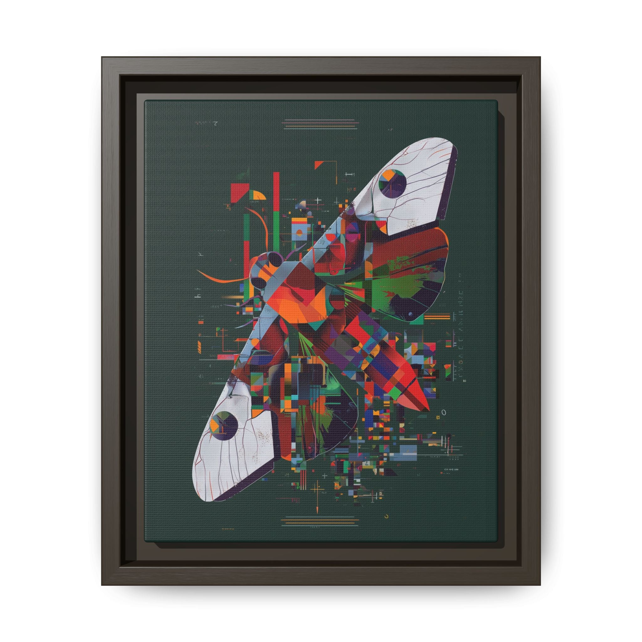 Digital Metamorphosis Framed Print: Geometric Butterfly Abstrac, Cubist Technological   |  Personalized & Custom Orders Available