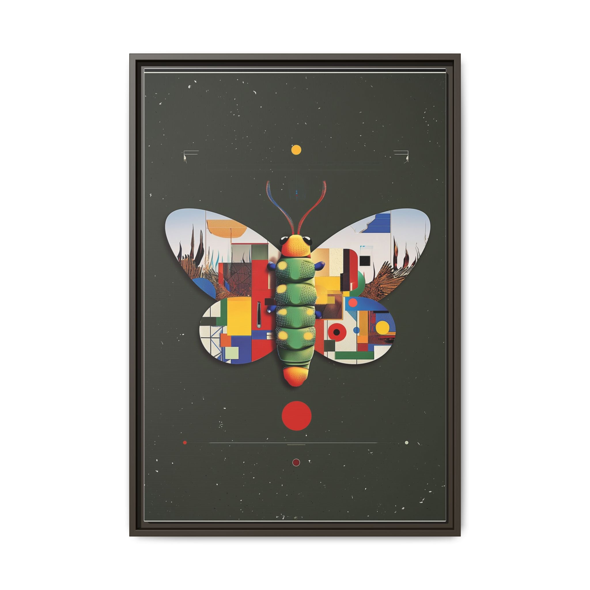 Geometric Butterfly Framed Print : Digital Cubist Interpretation, Modernist Entomological Design   |  Personalized & Custom Orders Available